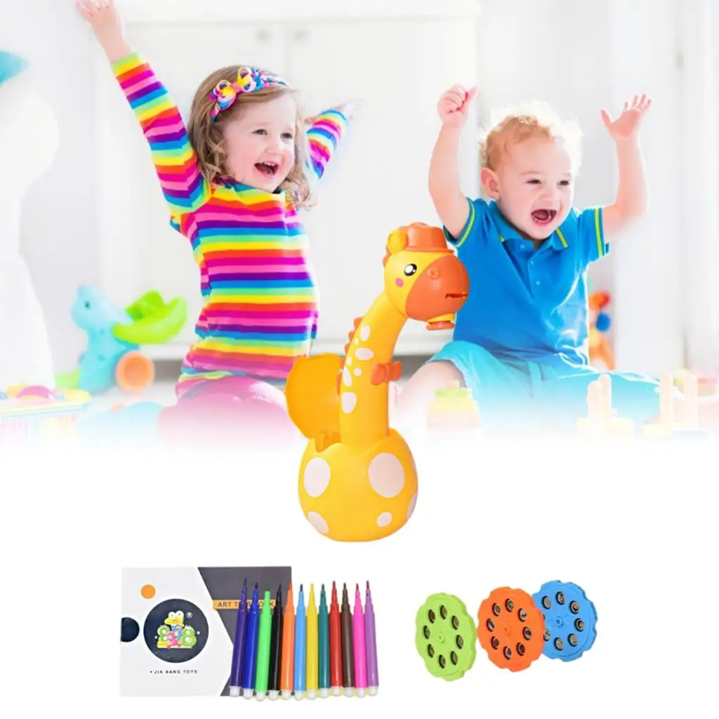 Children Trace and Draw Projector Toy Plastic Early Education Painting Tools LED Projector Painting Toy for Toddler Boys Girls