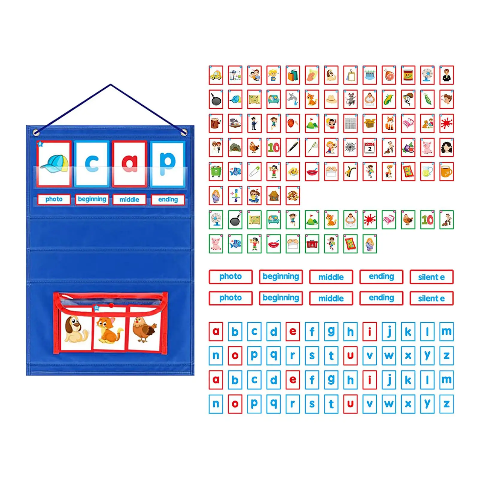 Desktop Pocket Chart Stand Self Standing Desktop Pocket Chart for Kindergarten Home