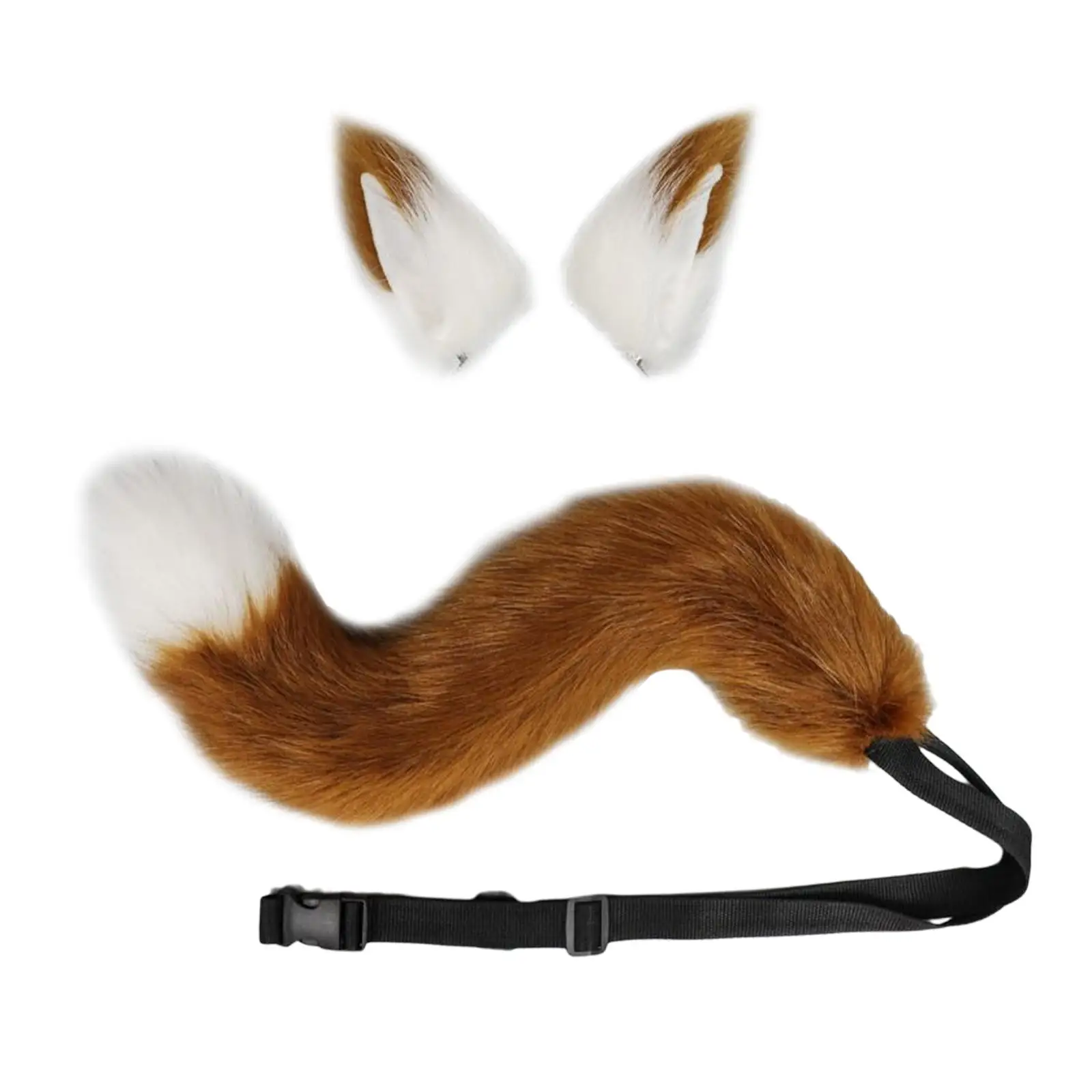  Wolf Ears Tail Cosplay Set Plush Animal Furry Gifts Hair Clip for Dress up Fancy Party Anime Adults Children.
