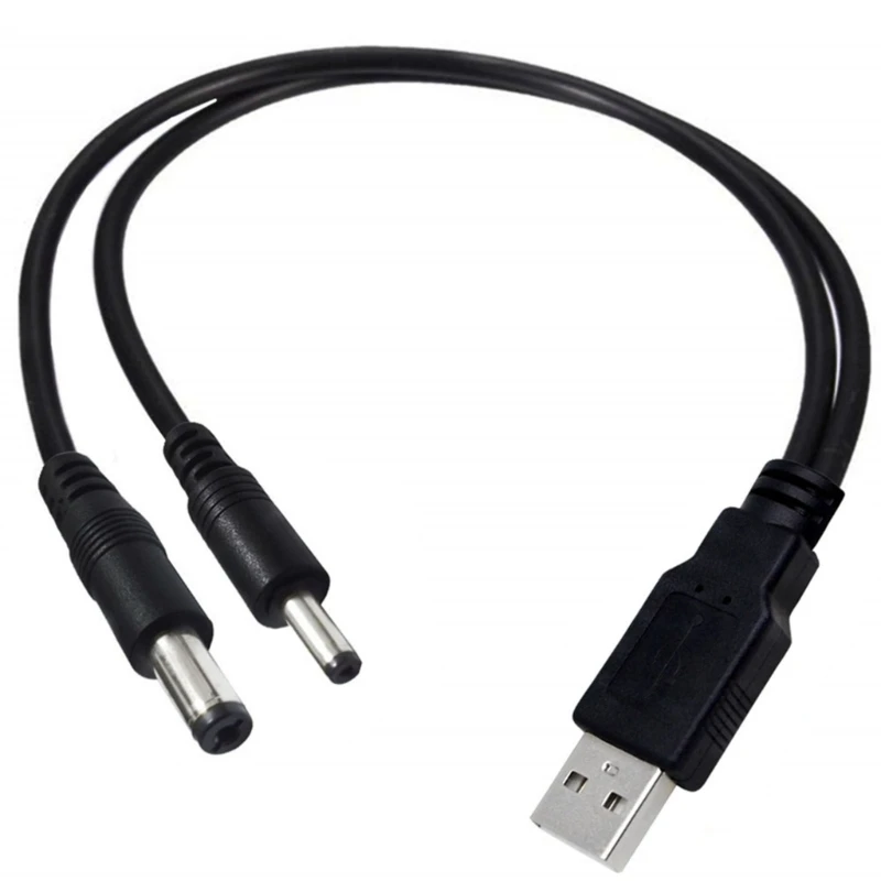 Un cable negro con un conector USB en el final