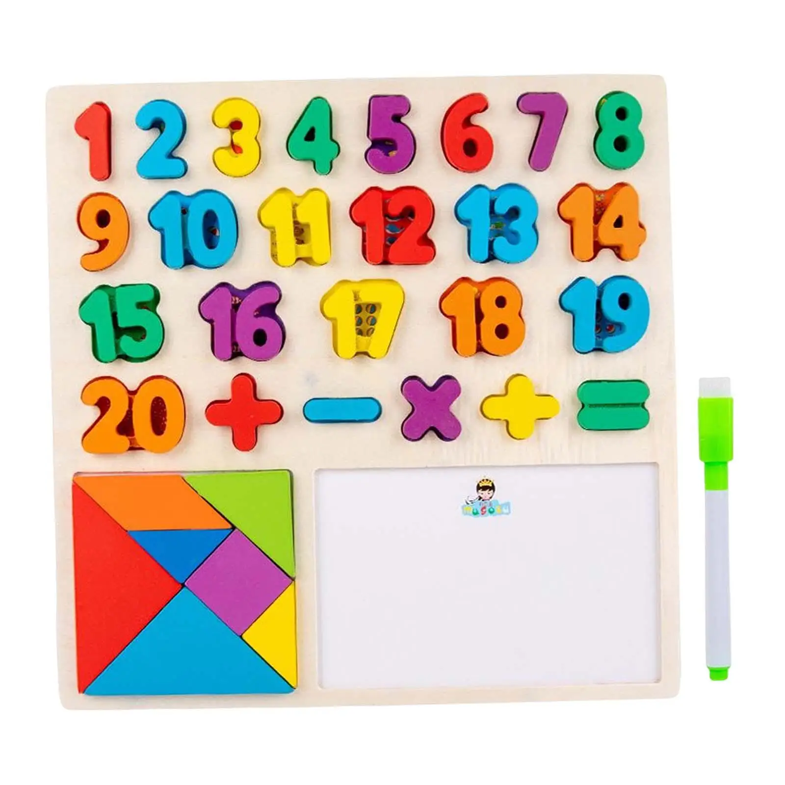 Wood Puzzle Matching Board, Multipurpose Puzzle Toy Alphabet Number Shape Fine