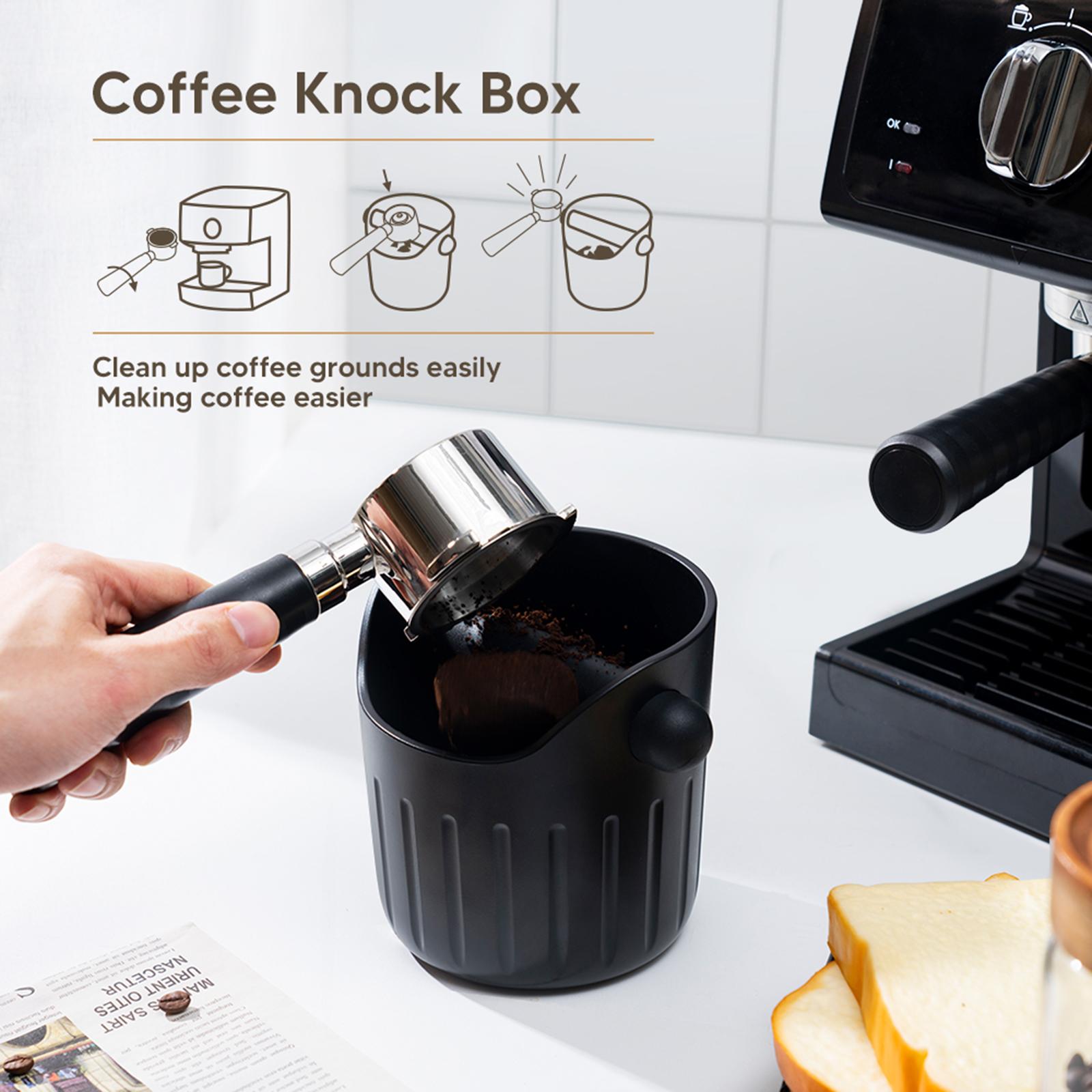 Coffee Knock Box Rubber Knock Rod Anti Slip Base Dump Bin for Cafe Kitchen