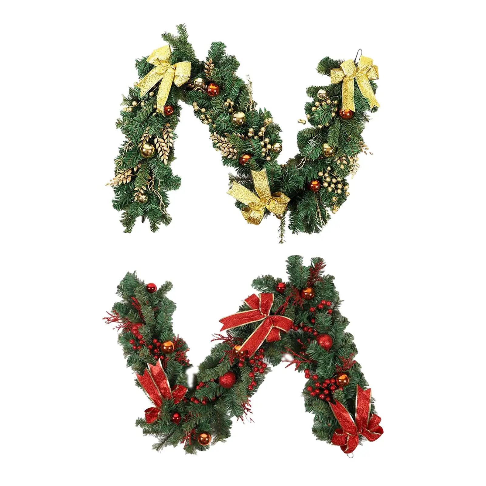 5.9ft Christmas Garland Rattan Artificial vine for Stairs Rooms Chandeliers Indoor Ornaments