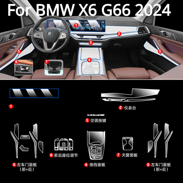 For BMW X5 X6 G65 G66 2024 Accessories Car interior film