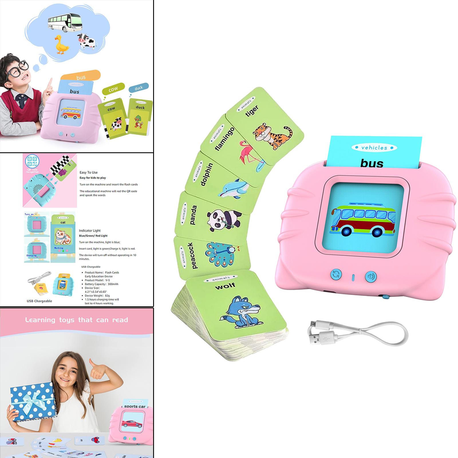 224Pcs Flash Cards Education Machine Sight Words Interactive Toys Musical 12 Themes for Preschool Kindergarten Age 2-6 Toddlers