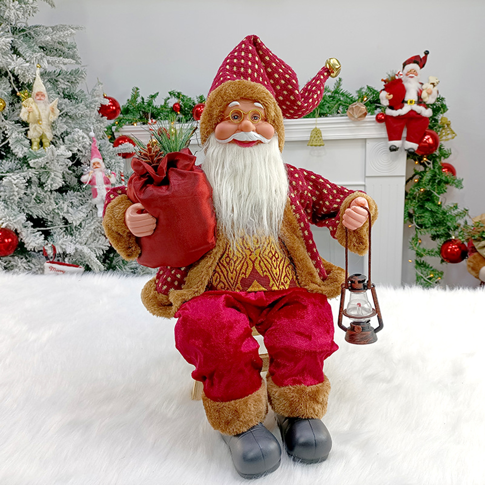 50cm sitzende Weihnachts mann dekoration modische lebendige Weihnachts handwerke für Büro – Detail 1