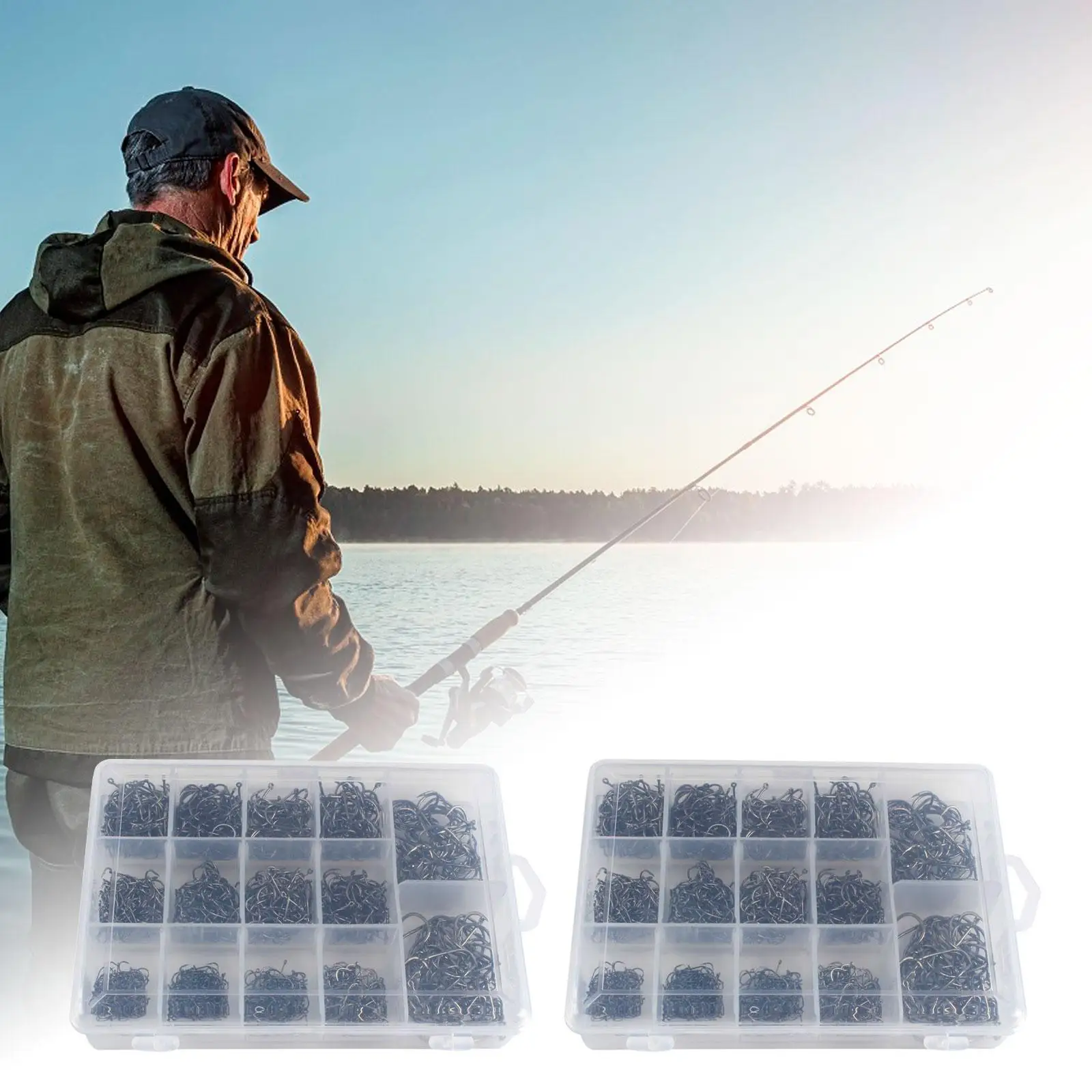 Fishing Hooks Fishing Terminal Supplies with A Carrying Box s