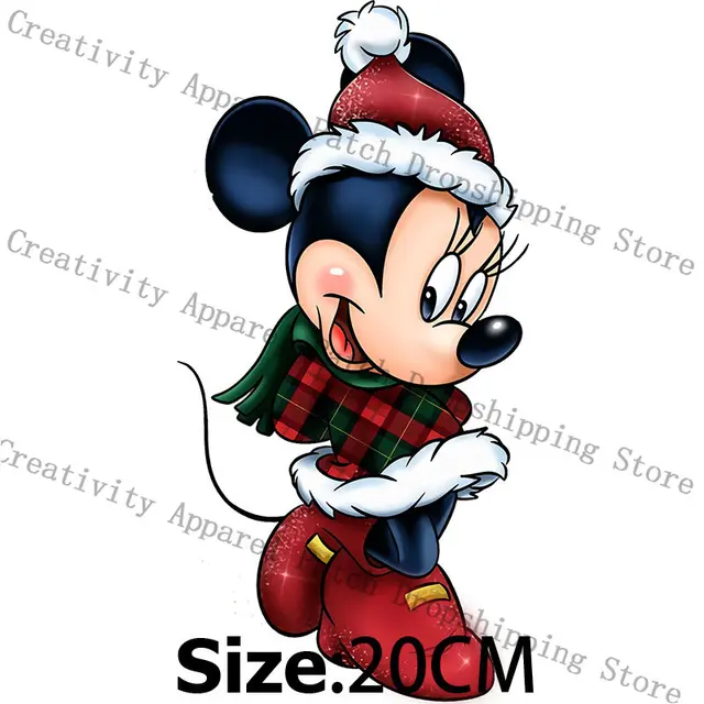 Disney Christmas Mickey Minnie Mouse Iron on Patches for Clothing