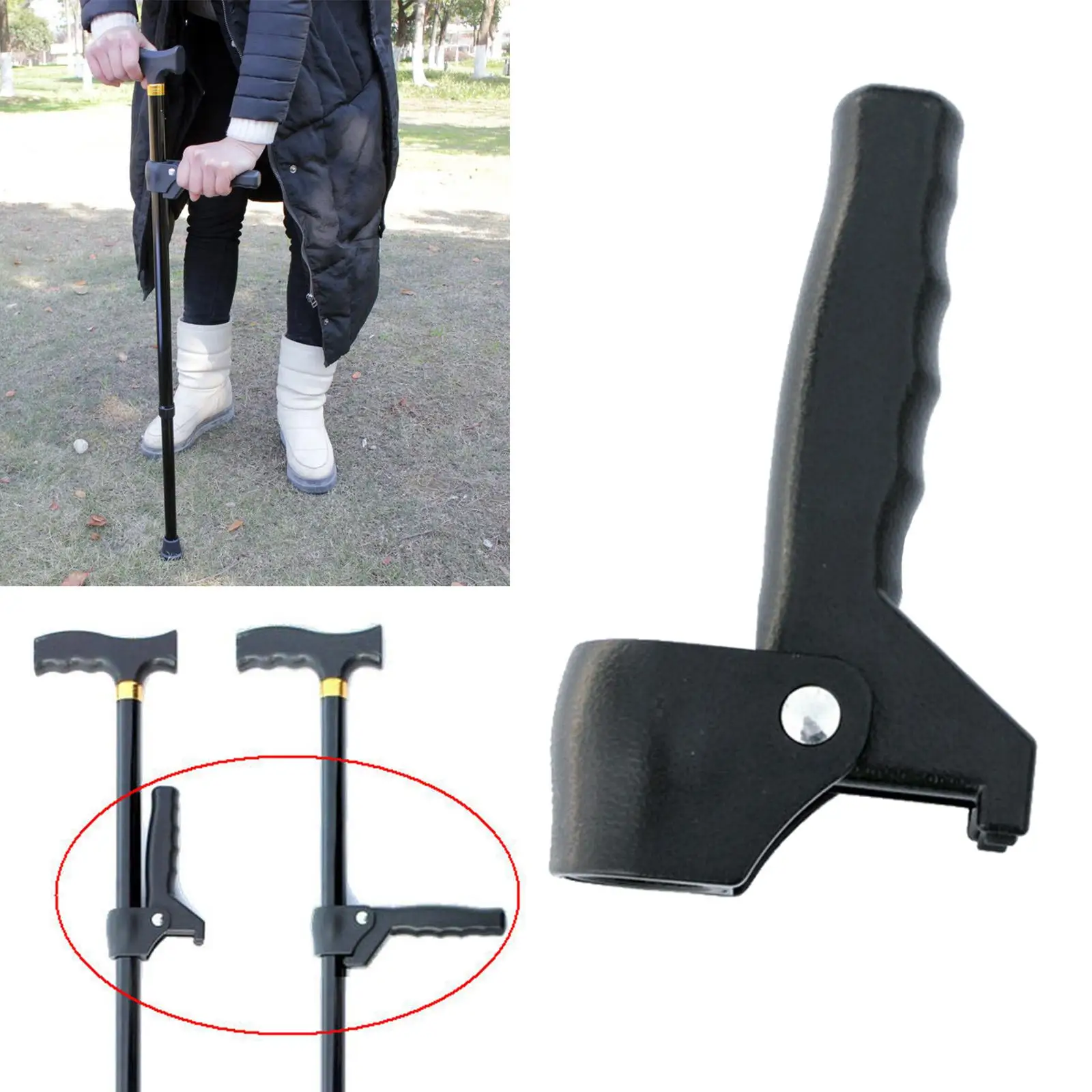 Old Man Seniors Walking Cane Accessories Extra Handle For Elderly Booster