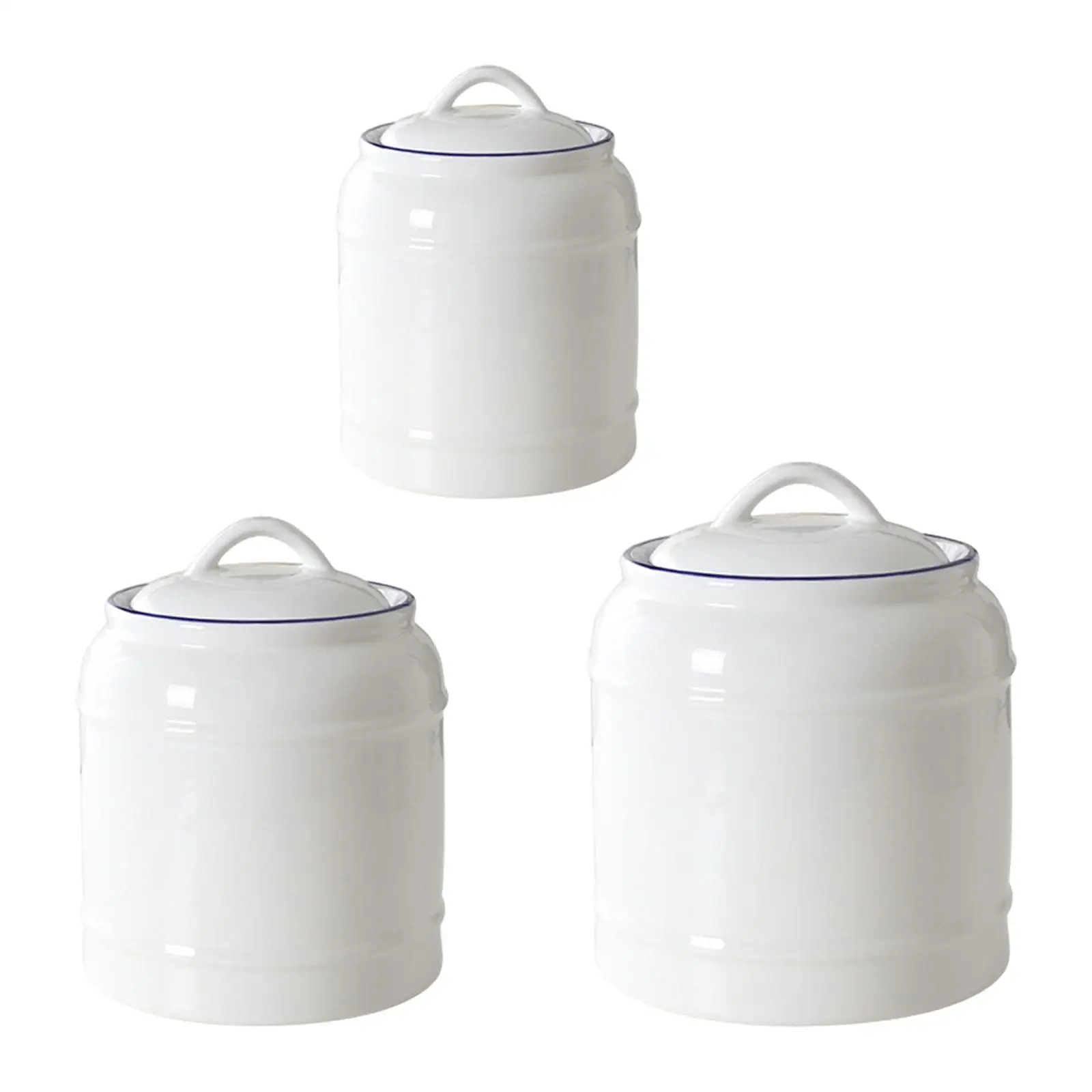Kitchen Canisters Kitchen Multifunction with Airtight Lid 800-1000ml Pantry Countertop Ceramic Jar Cookie Candy Jar