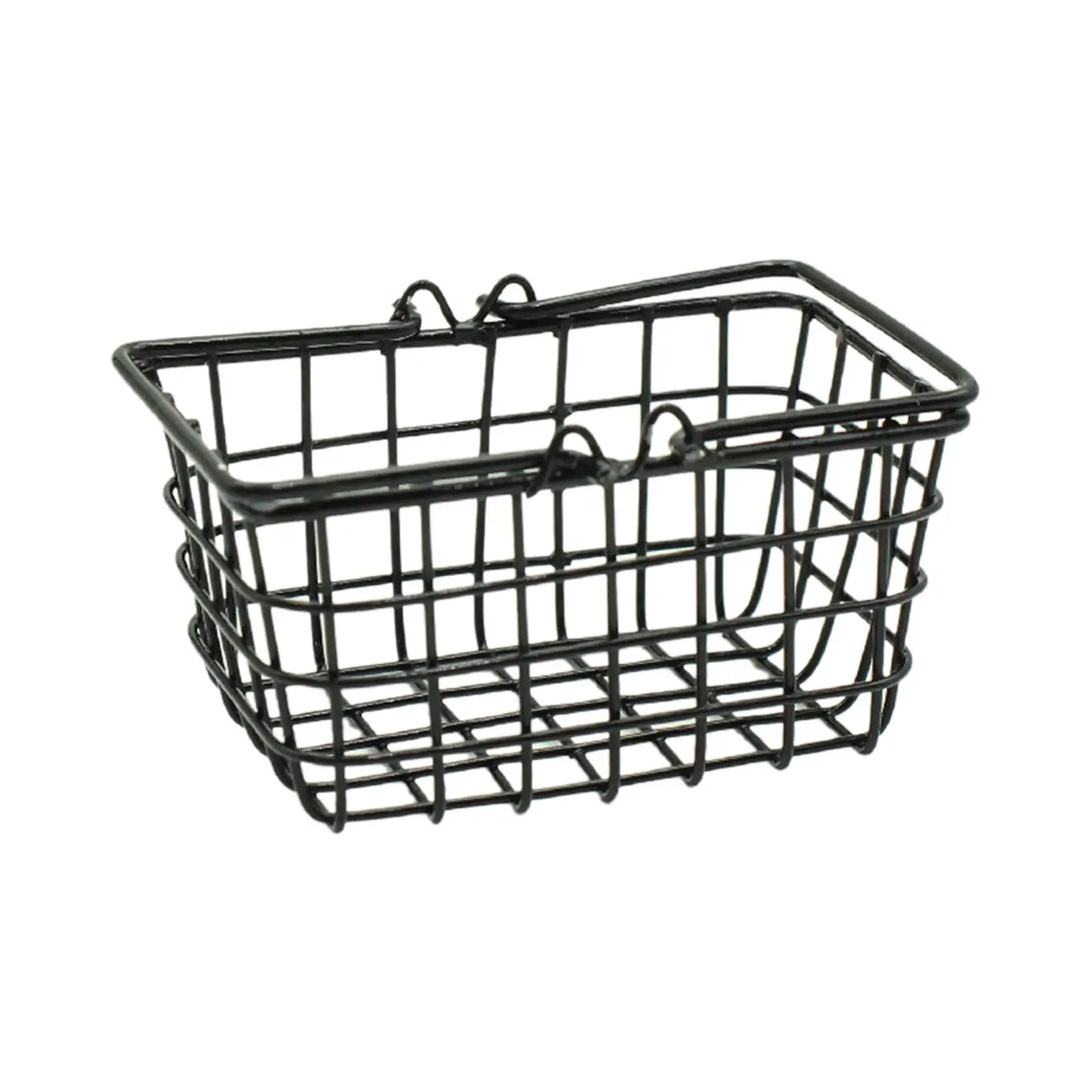 1:12 Scale Simulated Clay Basket Pretend Playing Toy Simulation Miniature Shopping Basket for DIY Model Doll House Accessories