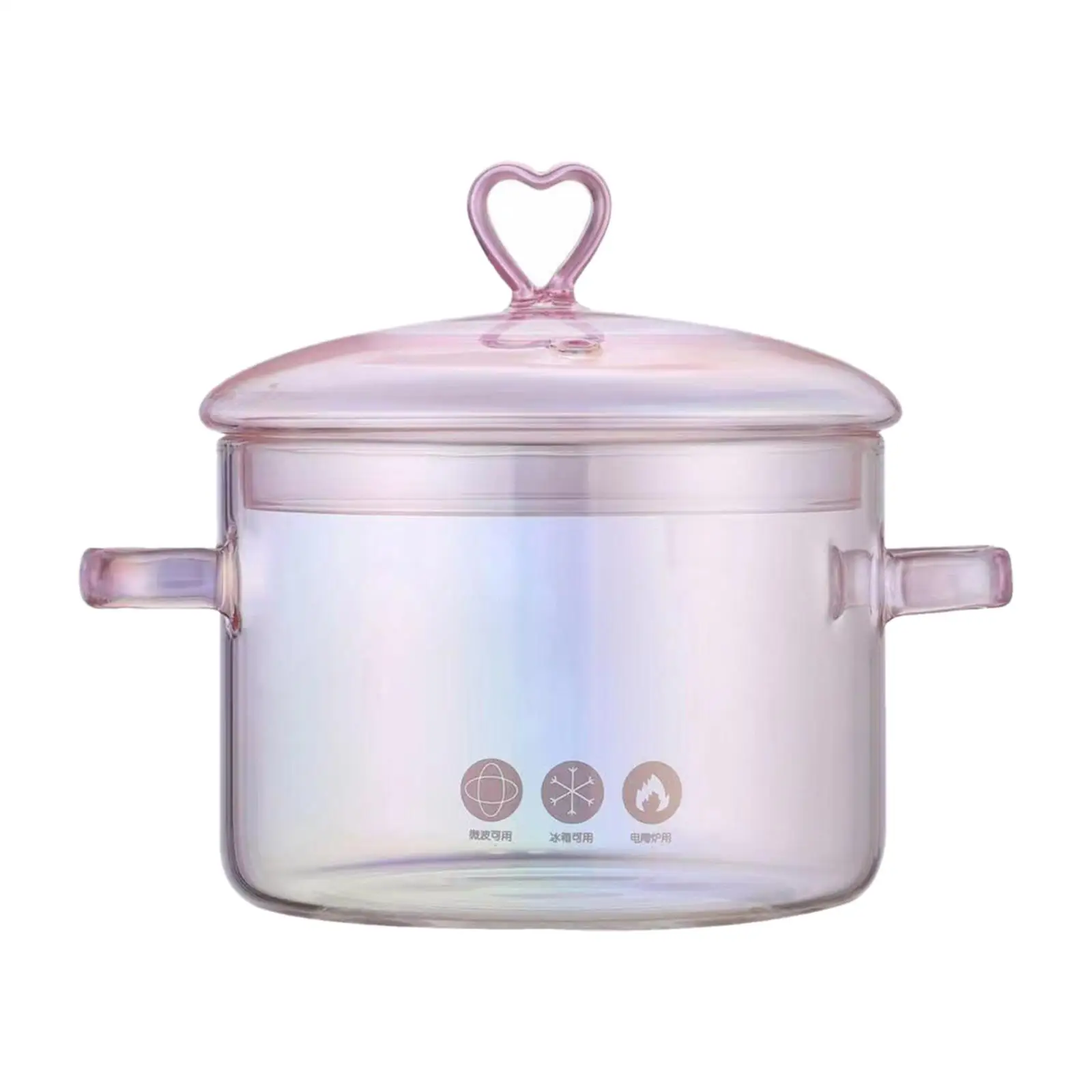 Glass Cooking Pot with Lid Mini Size Cookware Heat Resistant Handmade Milk Sauce Hot Pot Soup Pot for Tea Soup Milk