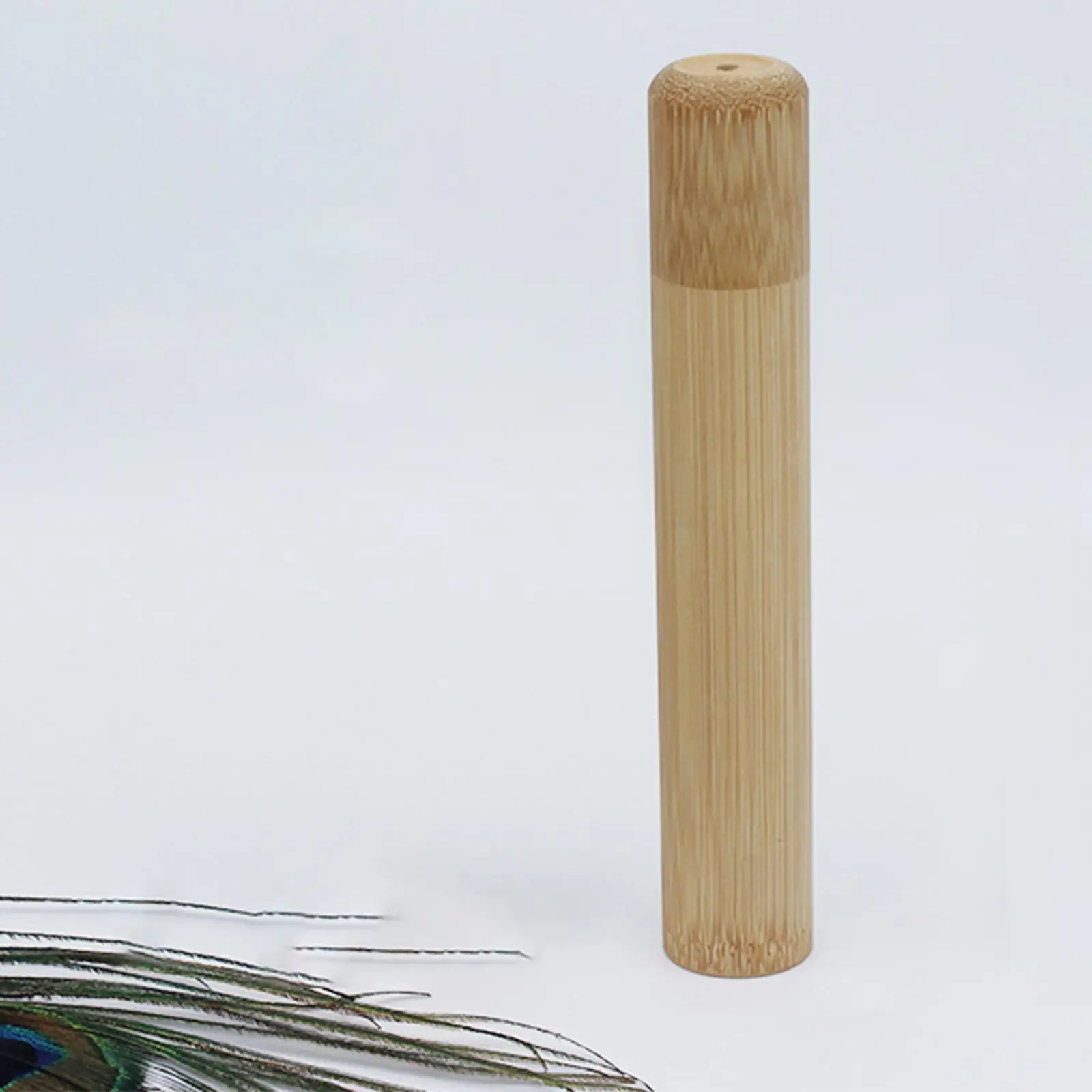 Natural Bamboo Toothbrush Tube Tooth Brush Holder Hand Made Reusable Containers with Lid Travel Case Toothbrush Storage Tube