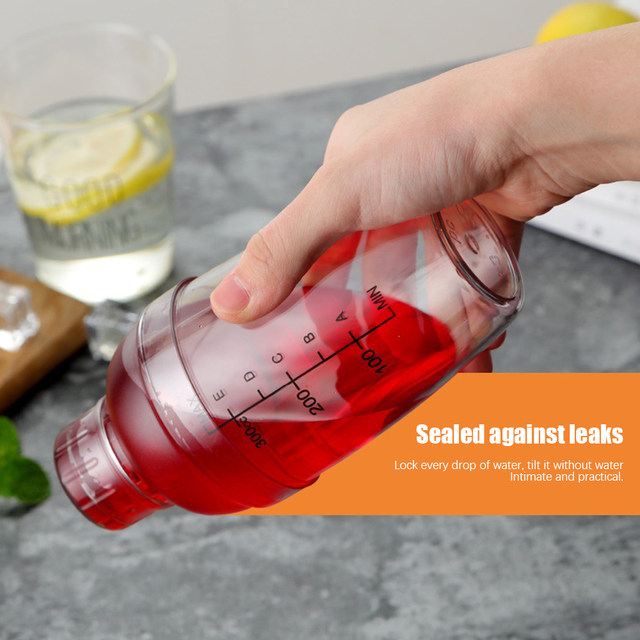 Cocktail Shaker Clear Resin Drink Tumbler Mixer with Scale Dishwasher Safe  1000ml 