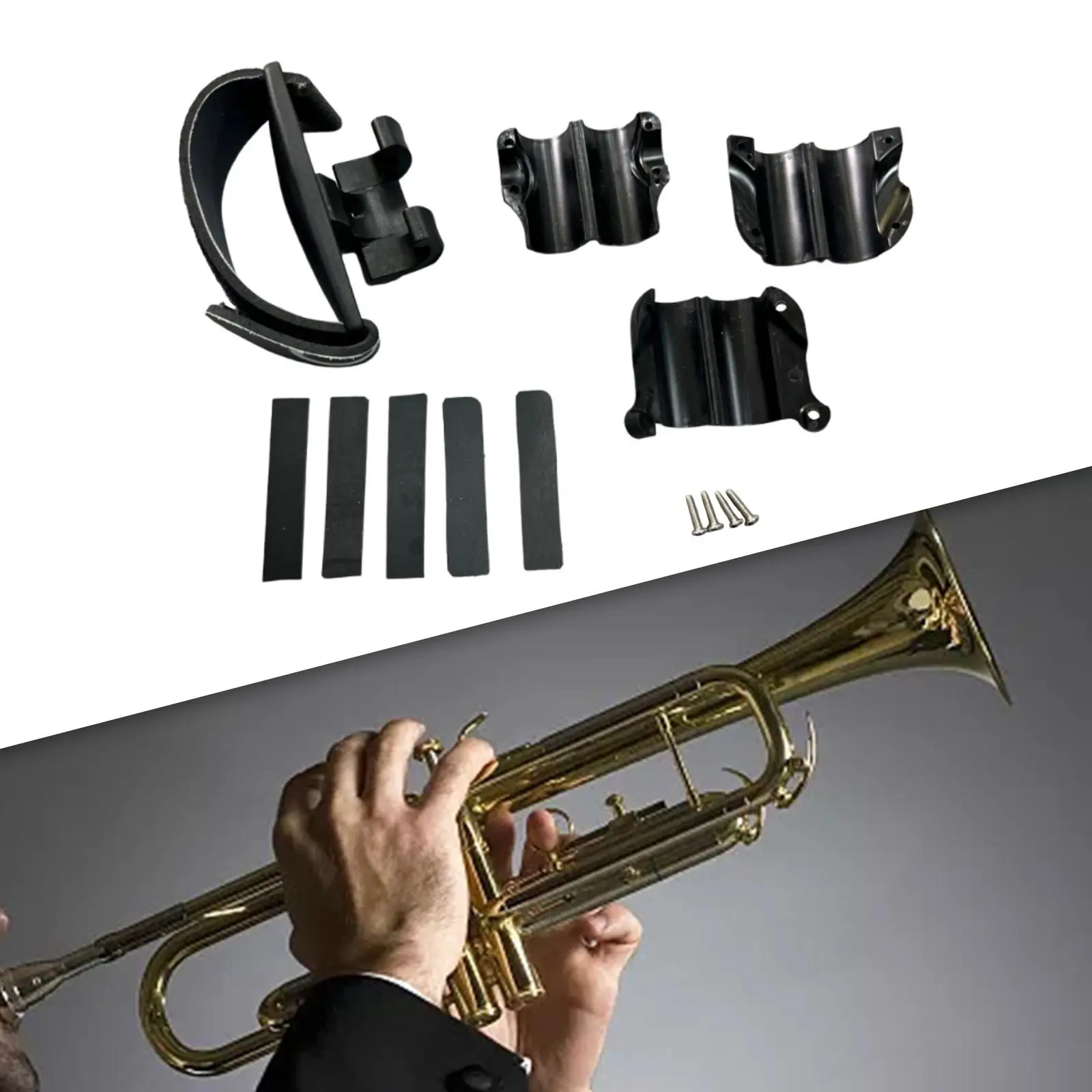 Trombone Grip Maintain A Proper Playing Position Comfortable Universal Guard Practical Cleaning Care Parts Black Wraps