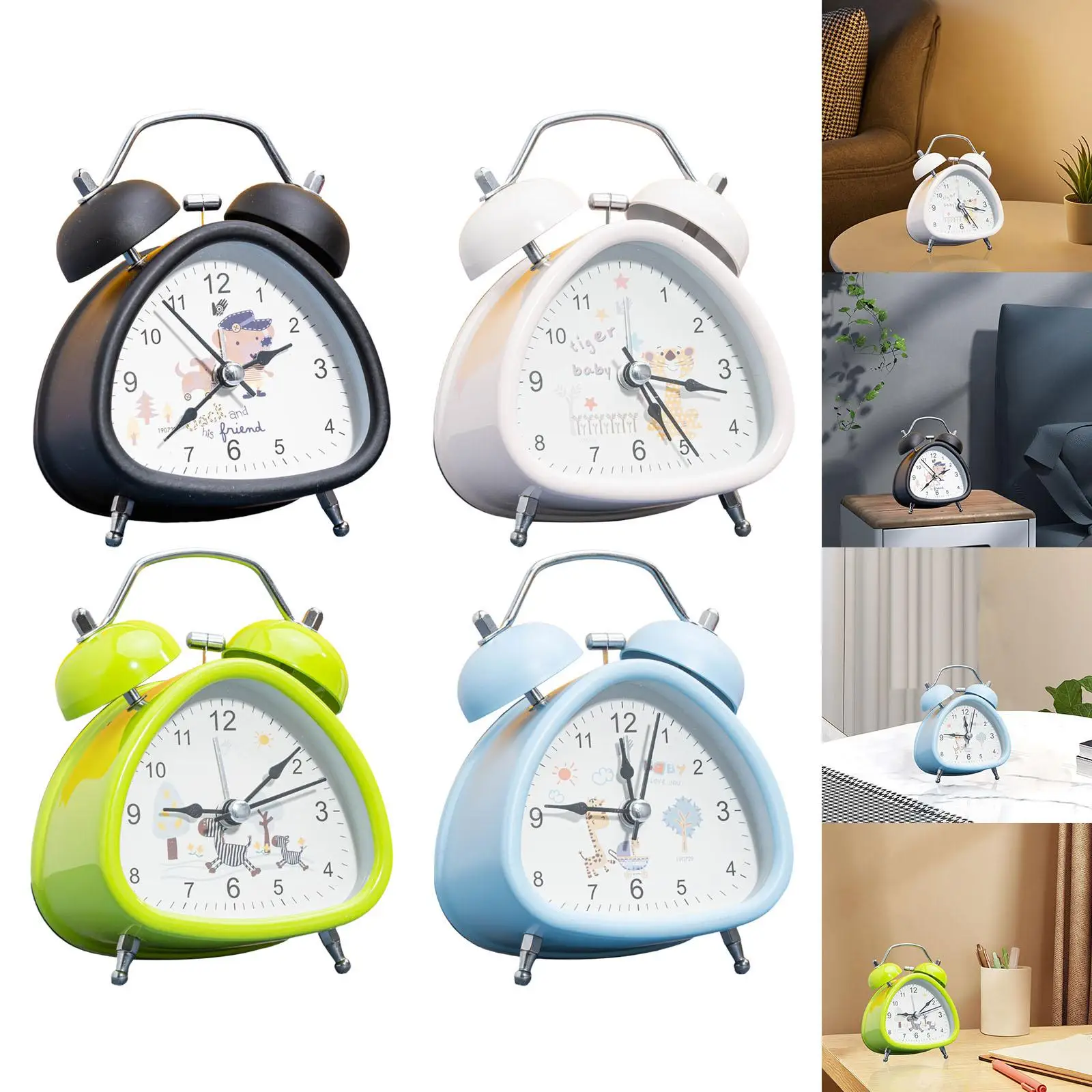 Children Triangle   Clock Battery Operated for Bedrooms Easy to Set Time Clearly Visible at Night Easy Operation Space Saving