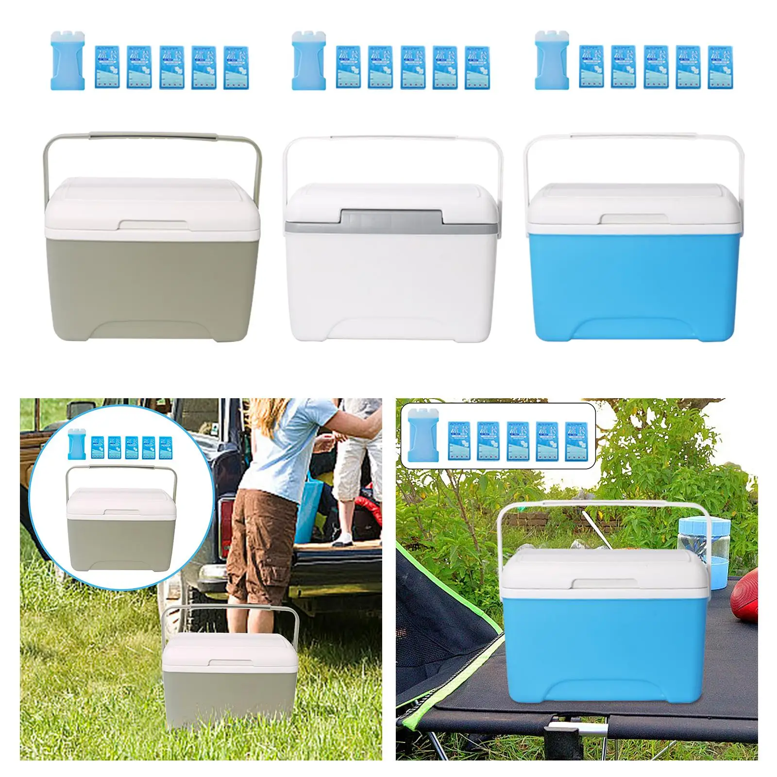 8L Insulated Portable Cooler Beverage Storage Organizer Ice Box Insulated Thermal Cooler for Boating Beach Travel Barbecue Party