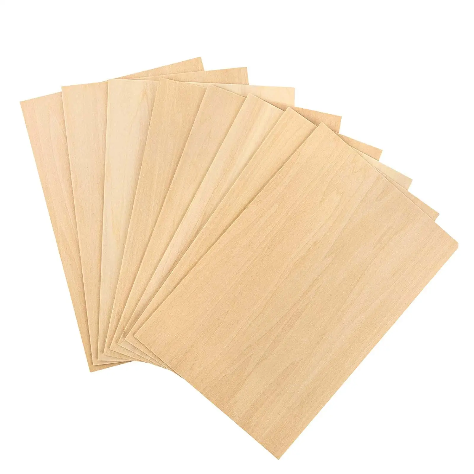 8x Unfinished Wood Thin Plywood Board Wood Sheets Board for DIY Project Miniature Aircraft Crafts Sailboat Models Mini House