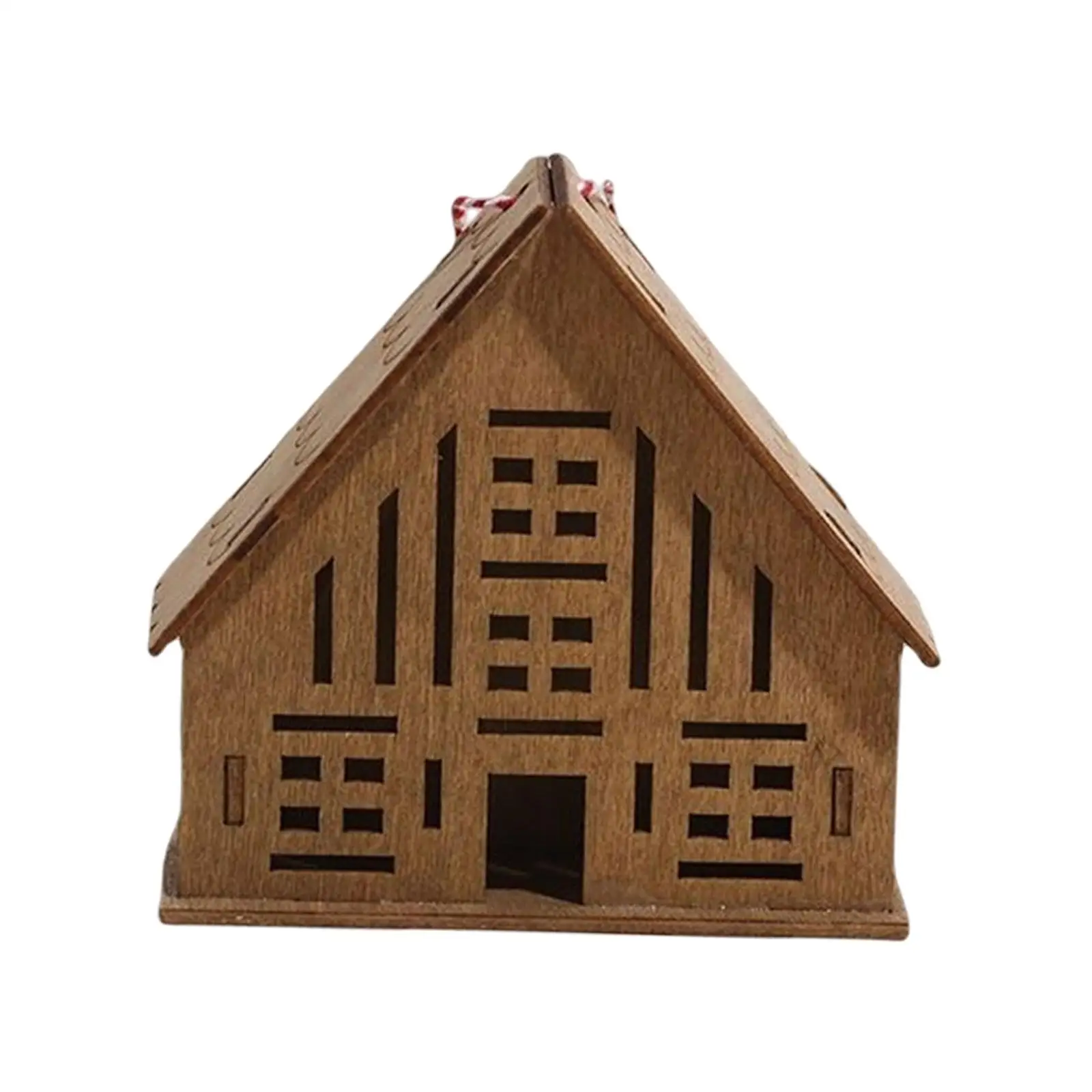 Christmas Wooden House Cabin Ornaments Handicrafts Pendant for Home Window DIY Crafts Decor