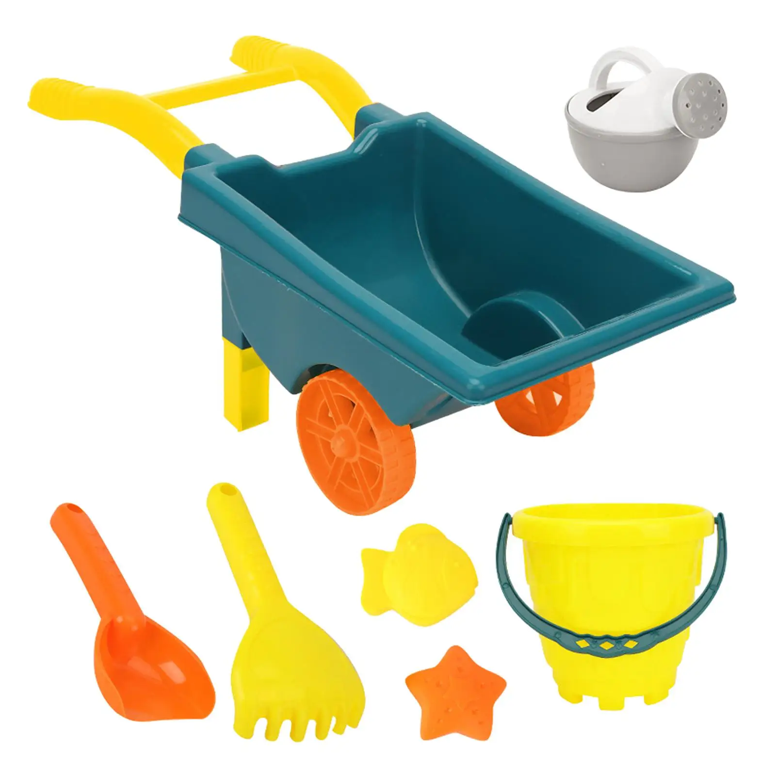 Sand Beach Toy Beach Game Toy Sandpit Toys Play Sand for Seaside Children Trolley YellowBucket