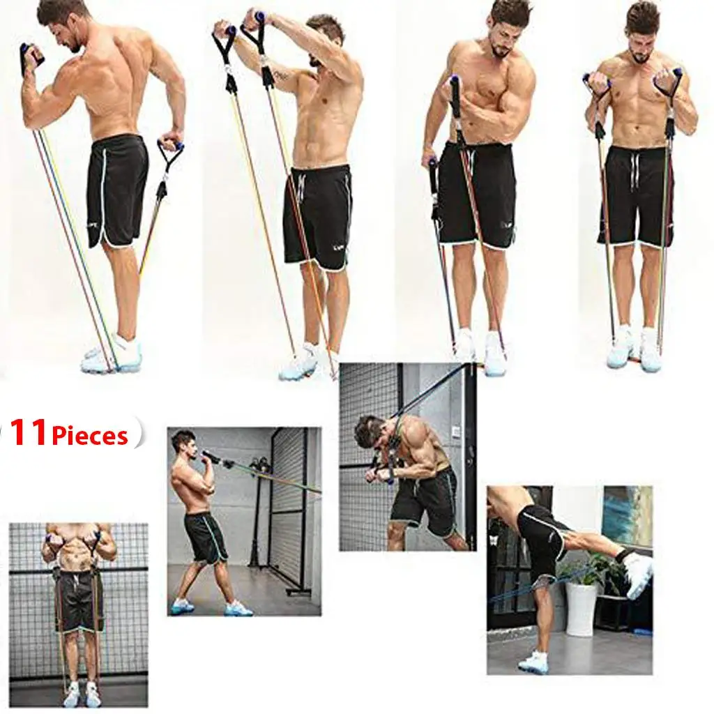 11Resistance Bands   Fitness Tube Workout Bands Weight Training