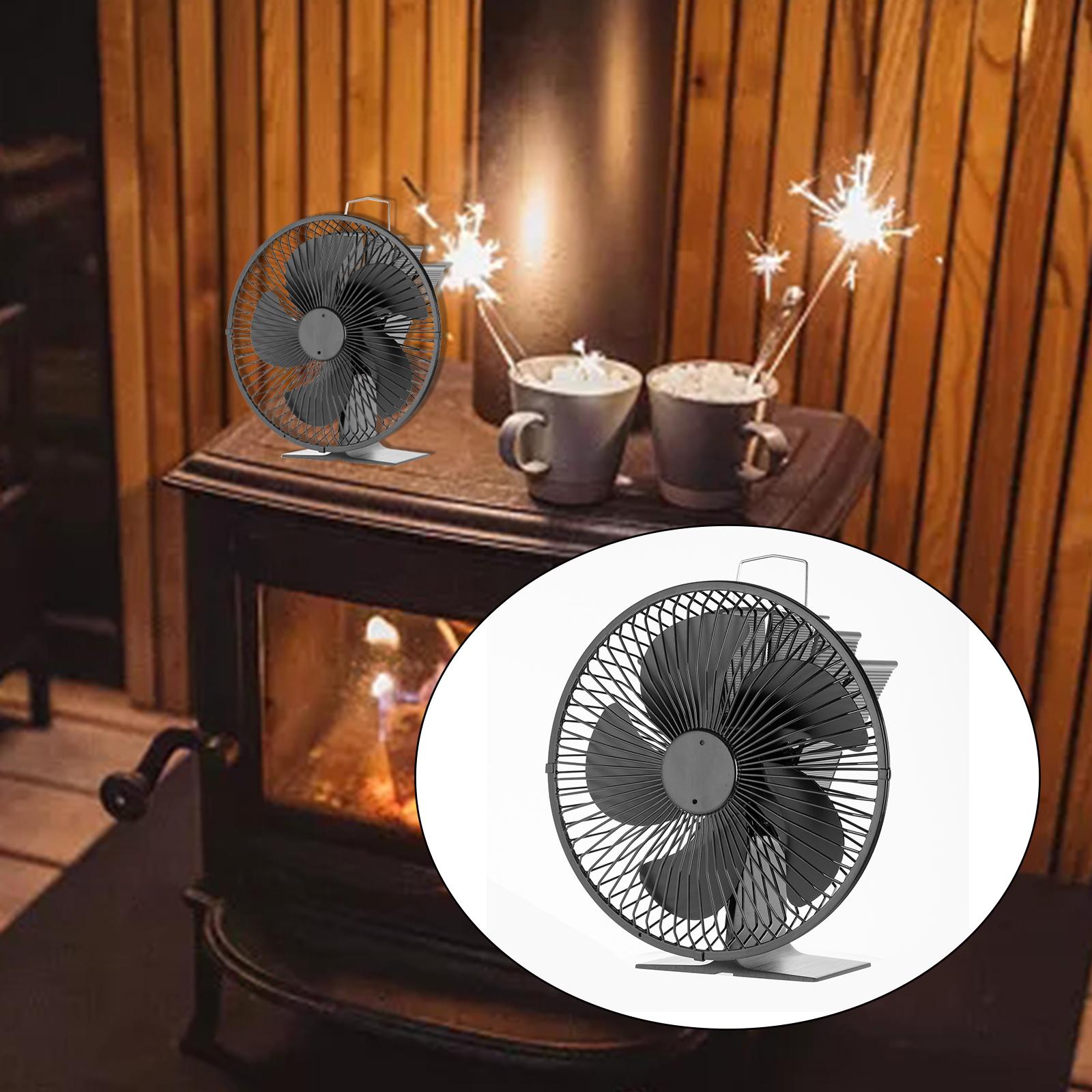 Heat Power Fireplace Fan 6 Blades Circulating Warm Air Quiet Wood/Log Burner Wood Stove Fan for Pellet Stove