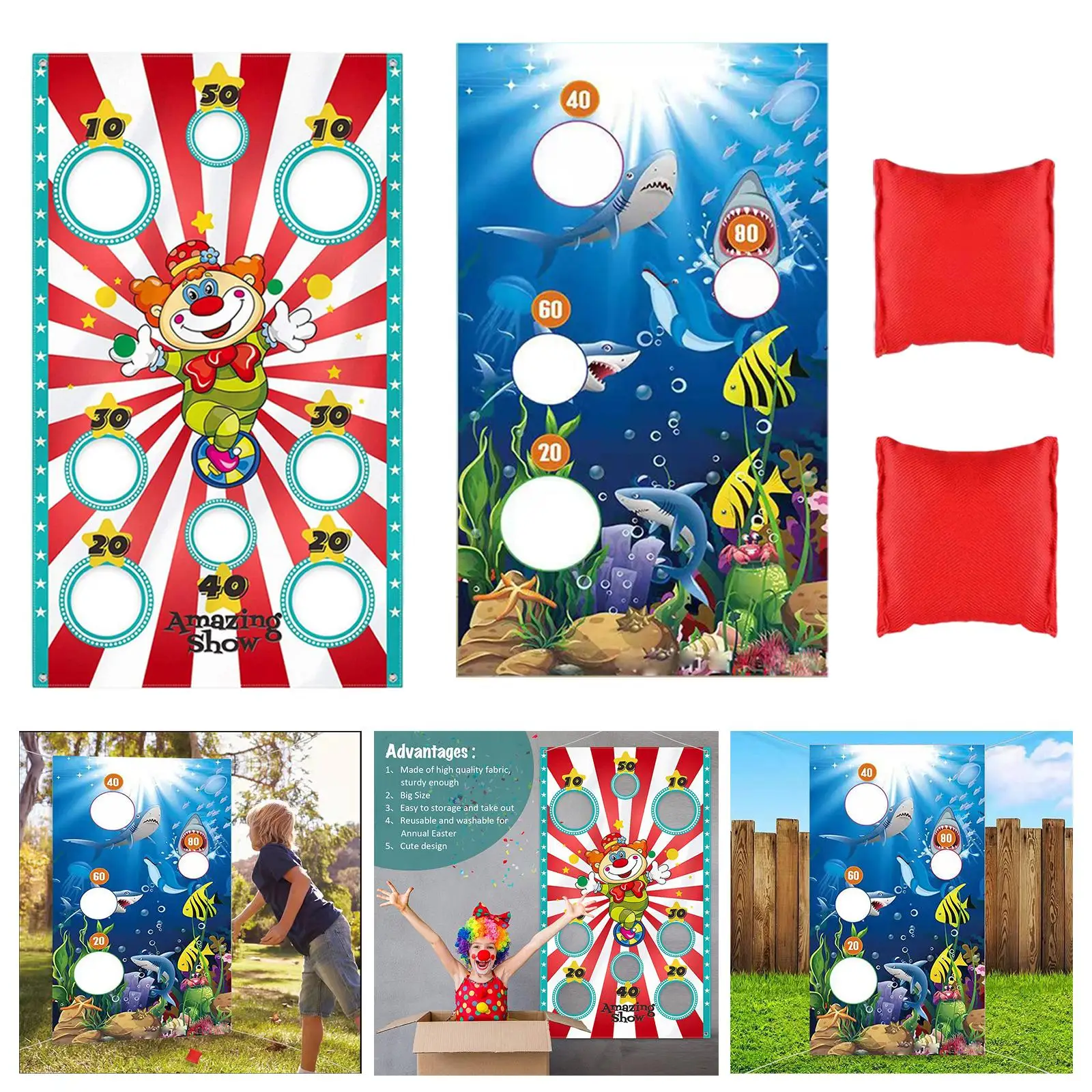 Toss Game Banner Large Throwing Game Banner for Baby Shower Background Birthday Kids Adults