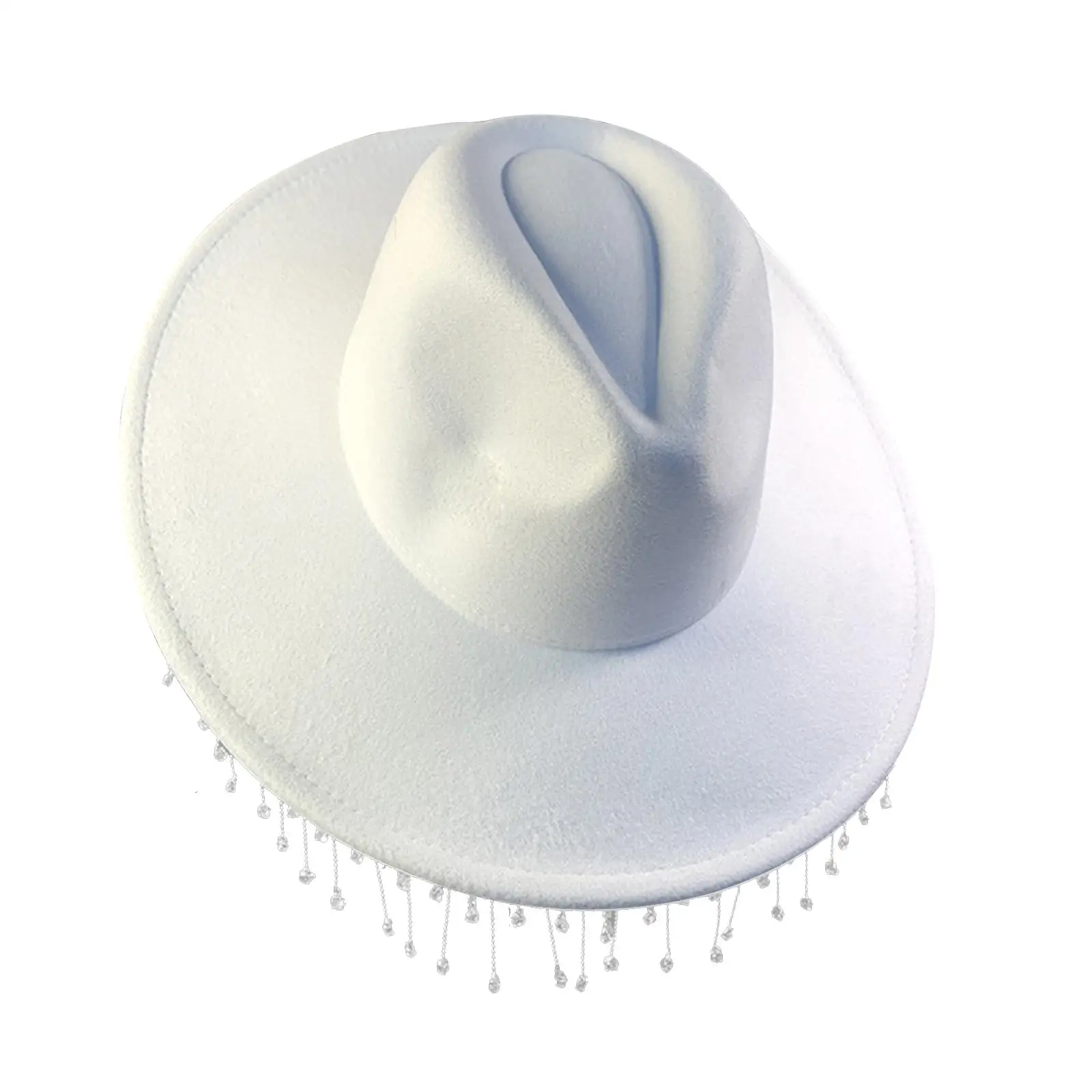 Western Style Felt Cowboy Hat Fedoras Caps Cowgirl Jazz Caps Sunhat with Tassel for Outdoor Holiday Costume Clothes Accessories