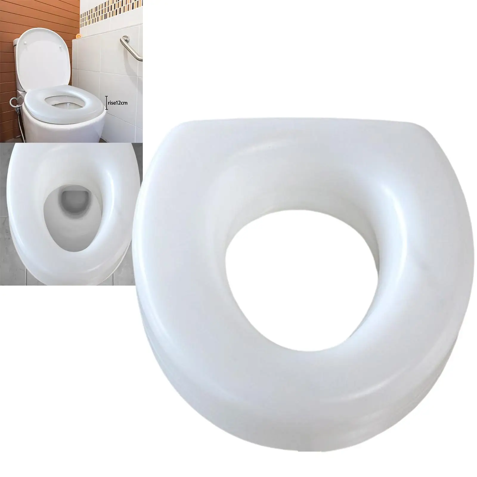 Raised Toilet Seat Assist Device Adjustable for Disabled Accessories  Durable Adds 4.7inch to Toilet Height 