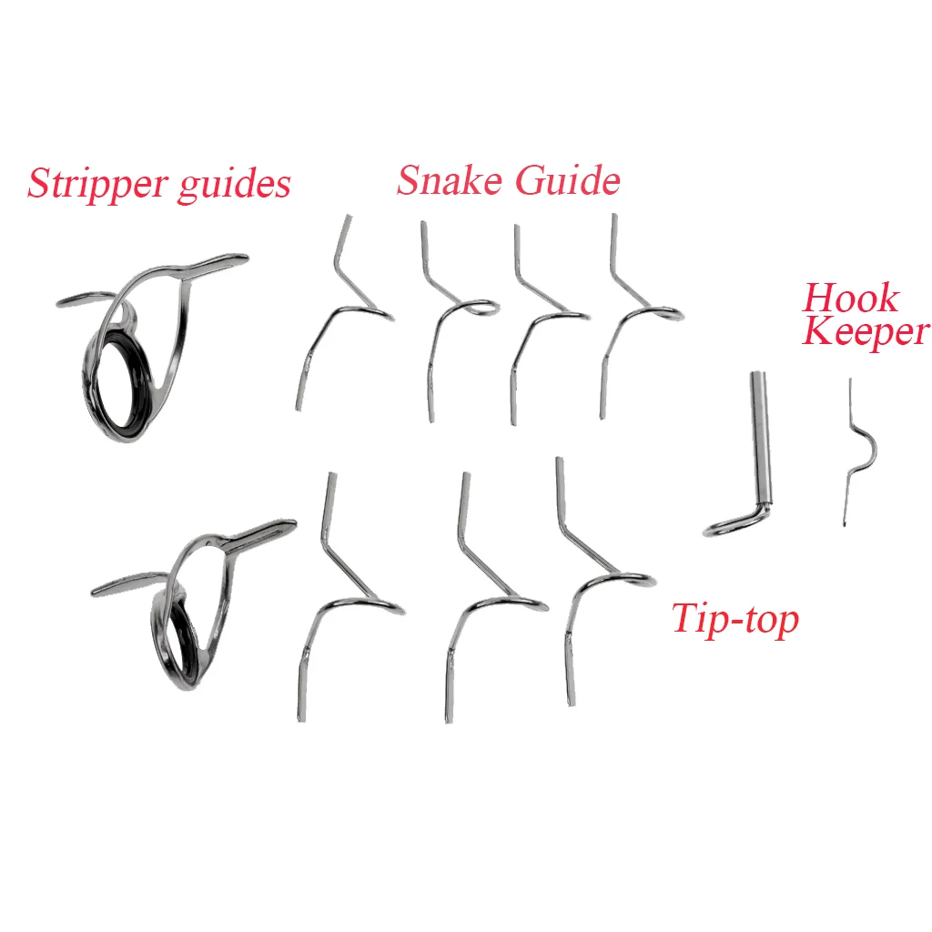 Fly Fishing Rod Guide Tip Repair Kit Set DIY Dark Circles Stainless Steel Frame