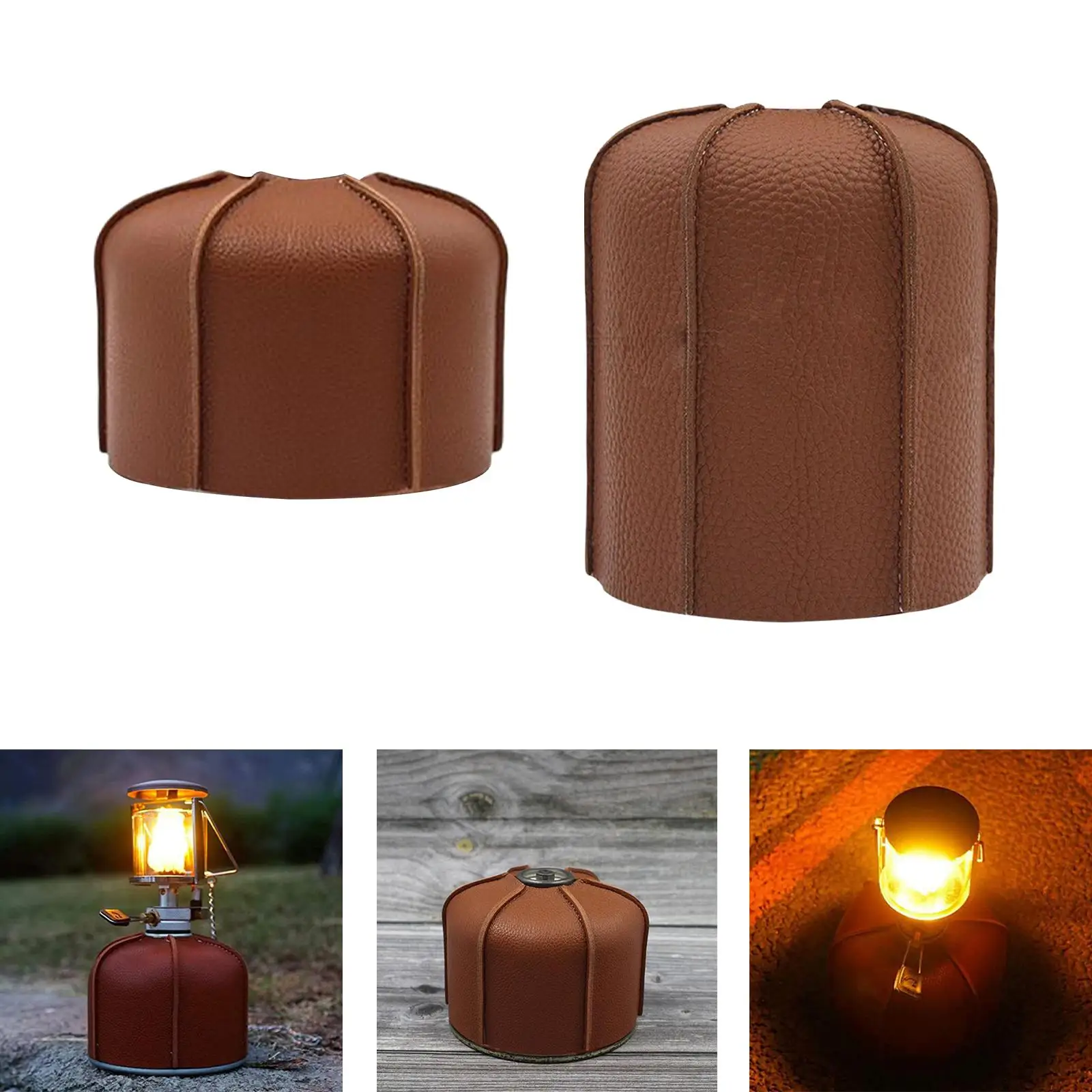 PU Leather Gas Canister Cover Gas Cylinder Tank Cover Protector for Hiking BBQ