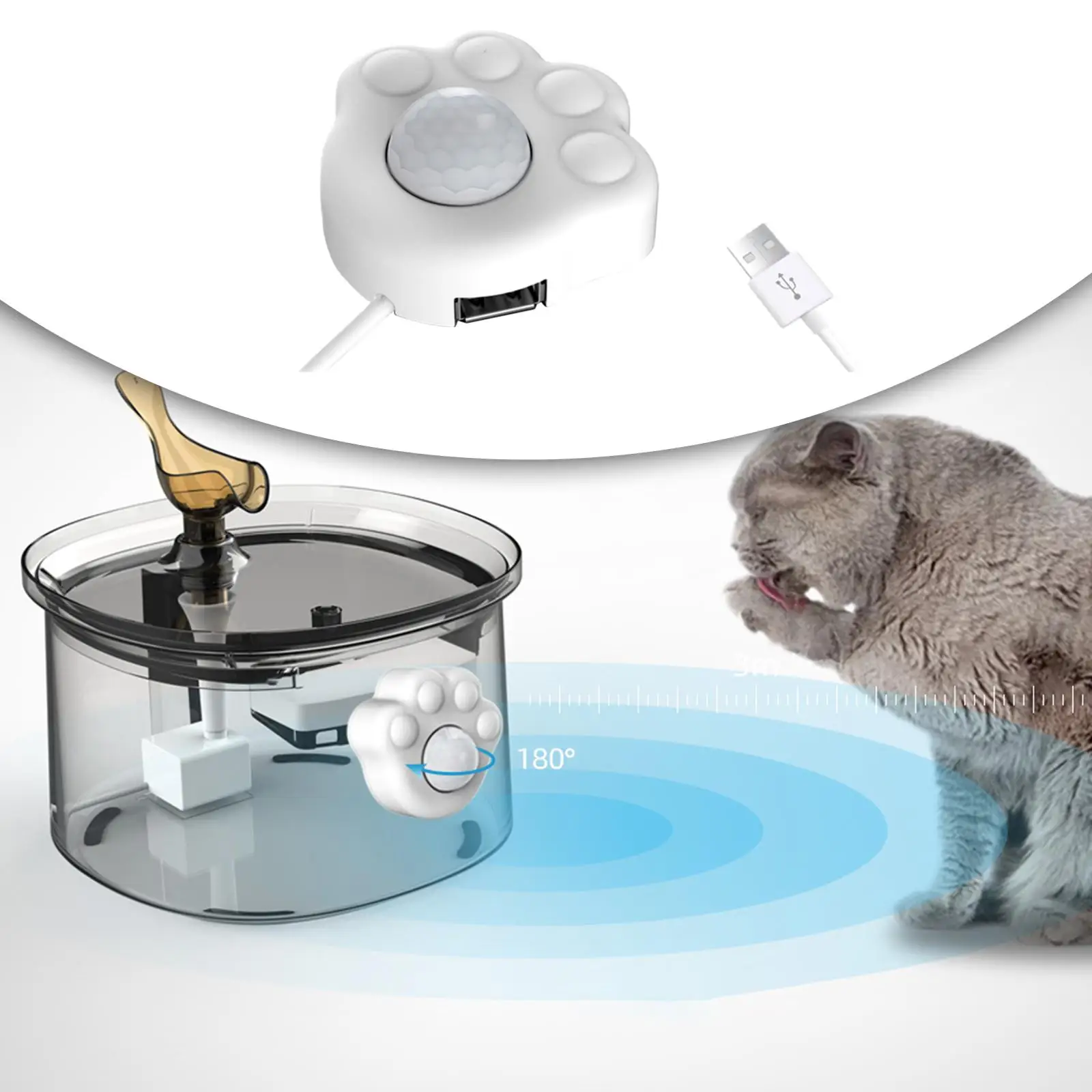 Smart Motion Sensor for Automatic Cat Water Fountain External Infrared Sensor for Pet Water Dispenser