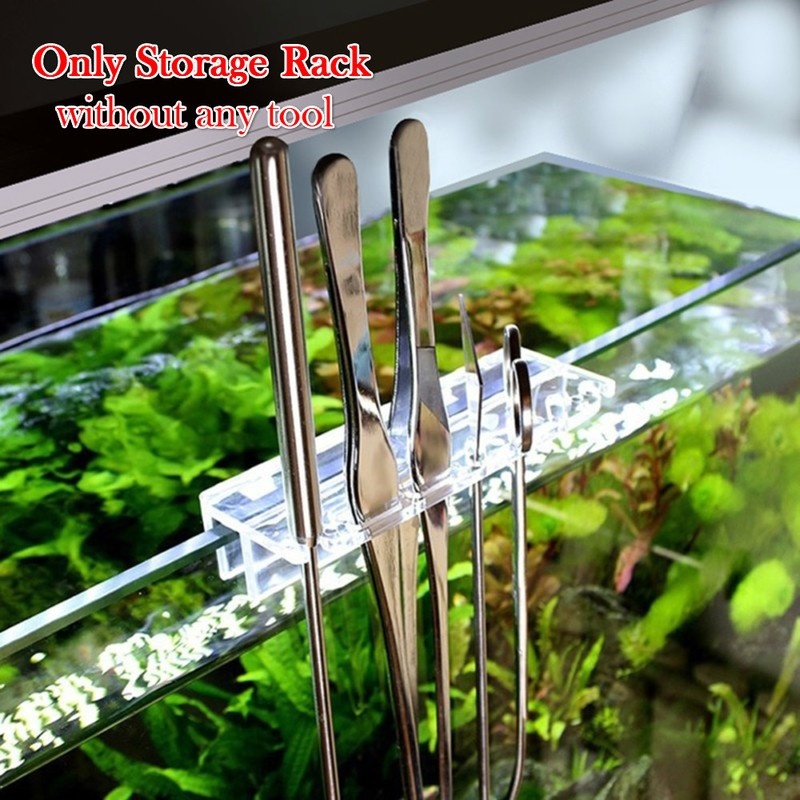 1PCS Neue Aquarium Anlage Werkzeuge Lagerung Rack Acryl Halter für Pinzette Schaber Schere Aquarium Wasser Gras Reinigung Werkzeug halter – Detail 2