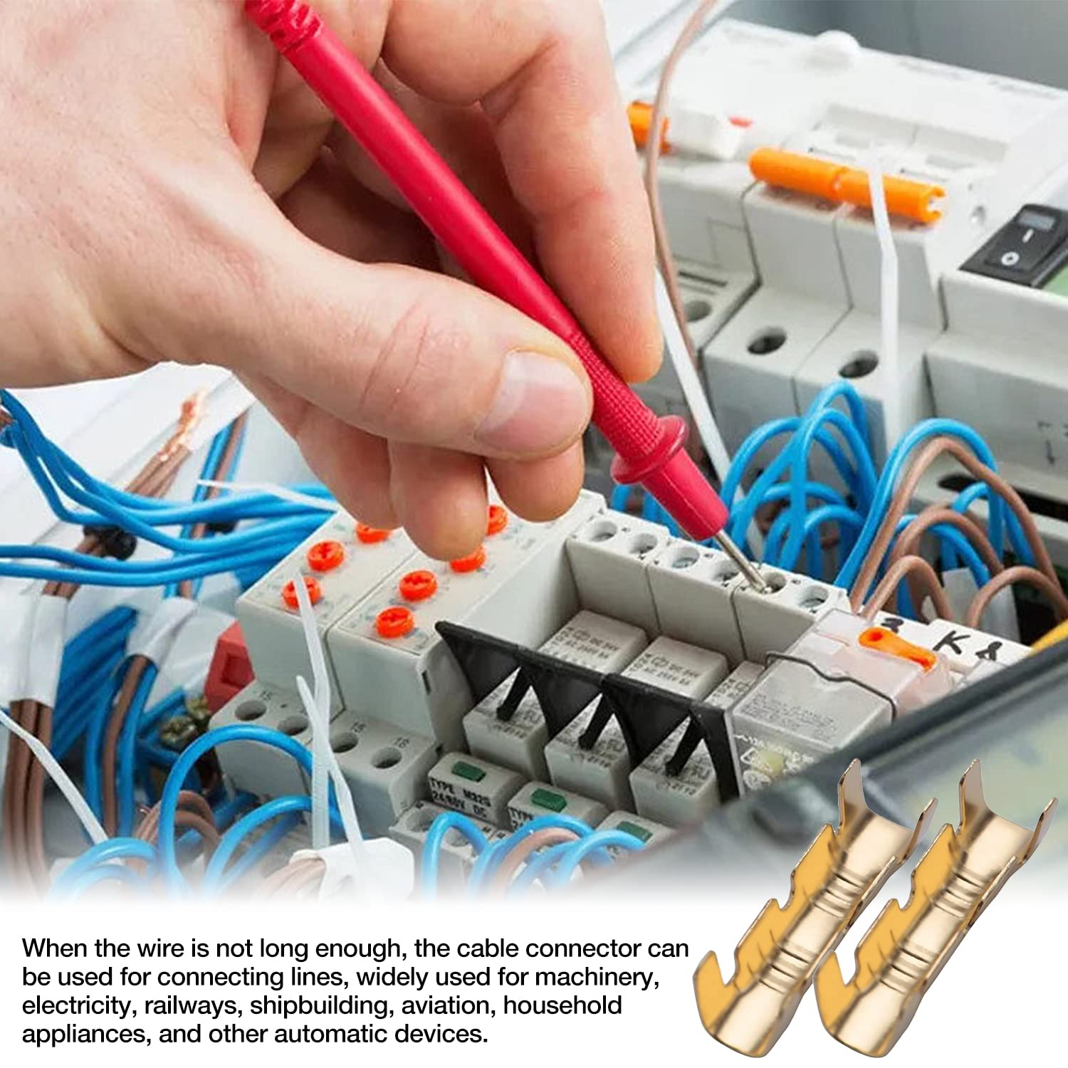Description Picture 3 of item50-1000pcs 453 U-shaped Terminal Tab Cold Inserts Connectors Cold Terminal Small Teeth Fascia Terminal, 0.3-1.5mm2