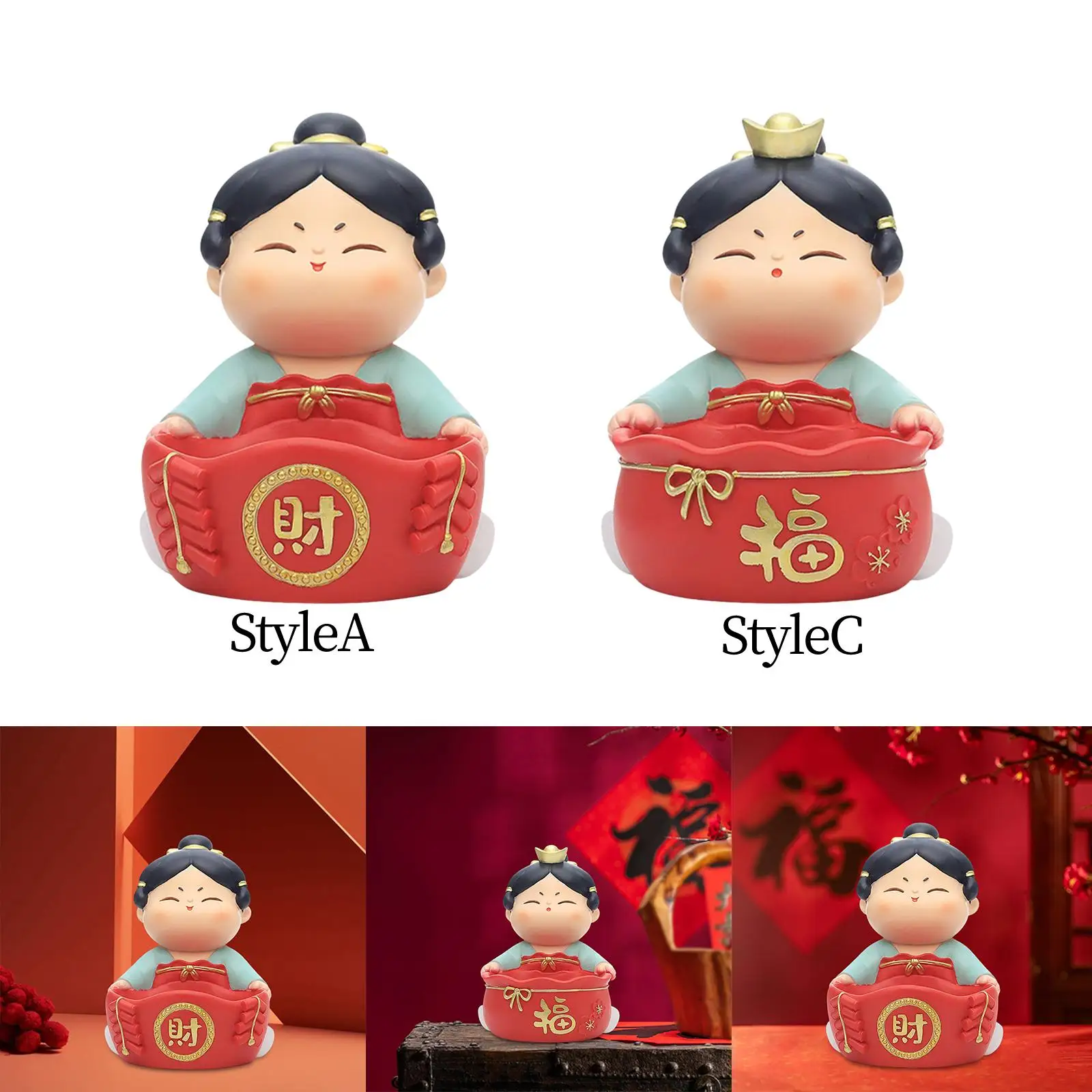 Tang Girl Figurines Statue Cosmetic Storage Tray for Apartment Decor Gift