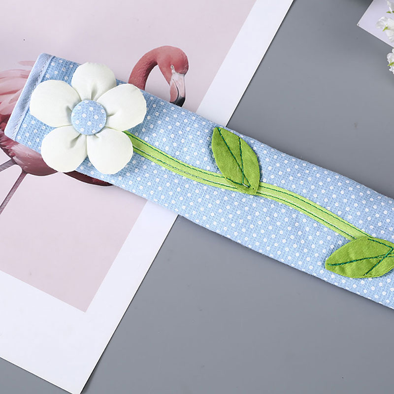 Description Picture 2 of itemPastoral Flower Polka Dot Door/Refrigerator Handle Cover Fridge Door Handle Gloves Home Decor Kitchen Accessories Blue