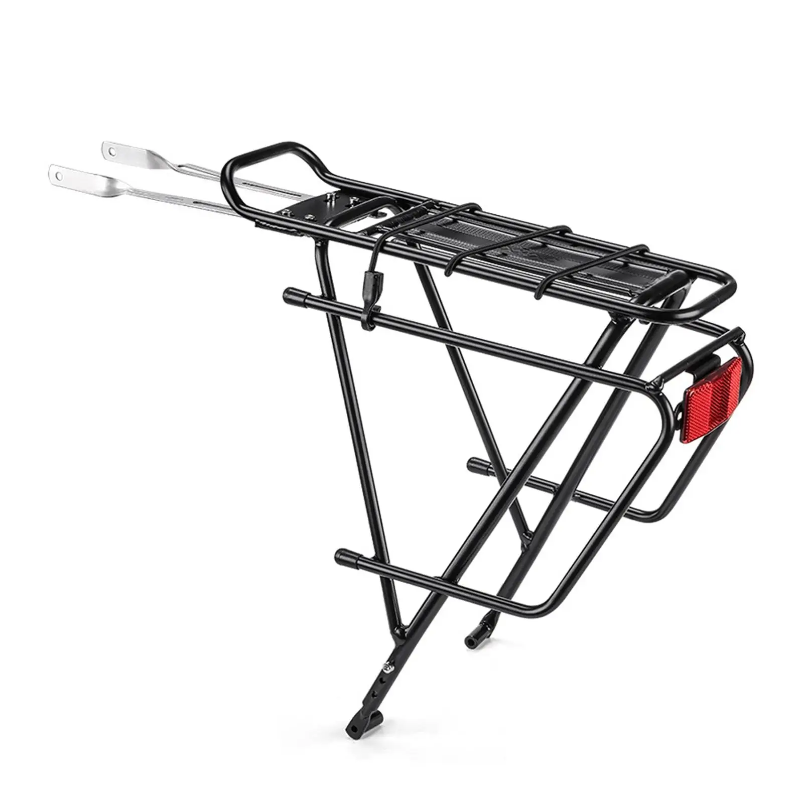 Bike Cargo Rack with Rope Bicycle Pannier Rack Durable Bicycle Touring Carrier for Mountain Bike Black Luggage Carrier Rack