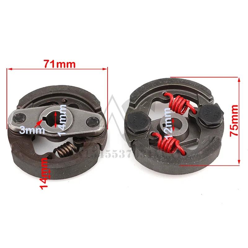 Detalle del embrague para pocket bike y pit bike