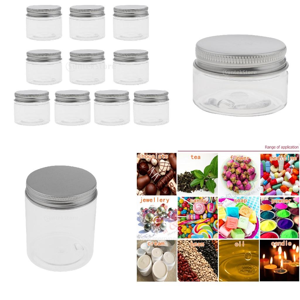 120ML PET Plastic Empty Cosmetic Containers Cases with Silver Aluminum Caps  Lotion Box Ointments Bottle Makeup Pot Jars