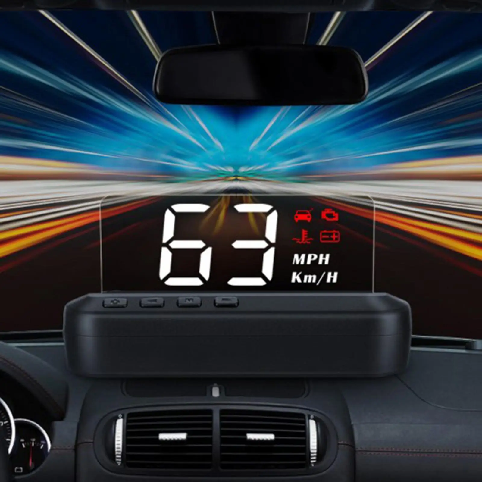  GPS  Display HUD  Voltage  Driving Easy Setup Kmh/360 Degree Water Temperature