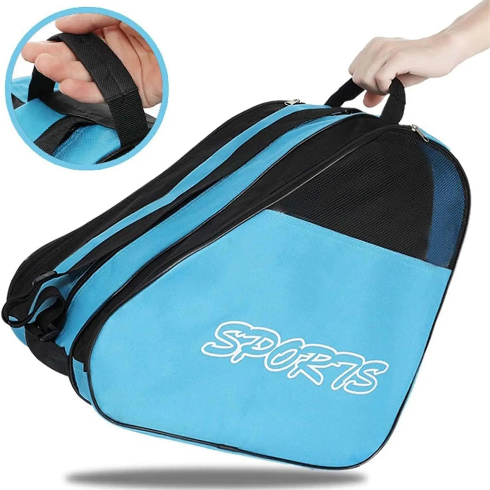 Roller Skating Bag Sports Accessories Portable Adjustable Ice Inline Roller Skate Fashion Bags With Large Capacity Pockets