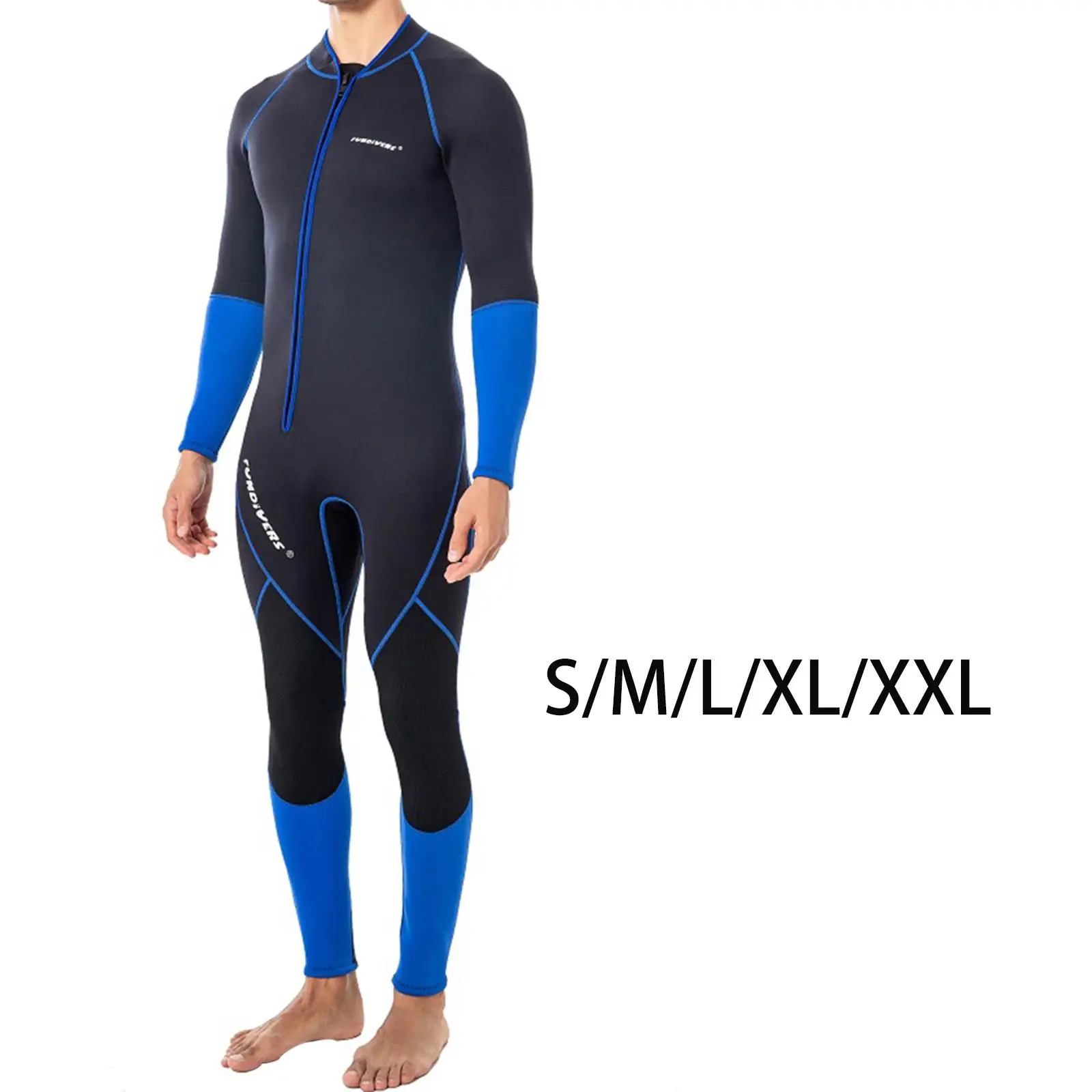 3mm Neoprene Wetsuit Long Sleeved Split Front Zip Diving Suit Fullsuit for