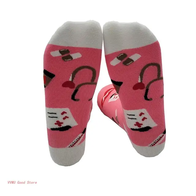 Cute Women Doctor Nurse Socks Enfermera En Apuros Accessories Cartoon  Ladies Nurse Merch Socks Graphic Stockings All Season - AliExpress