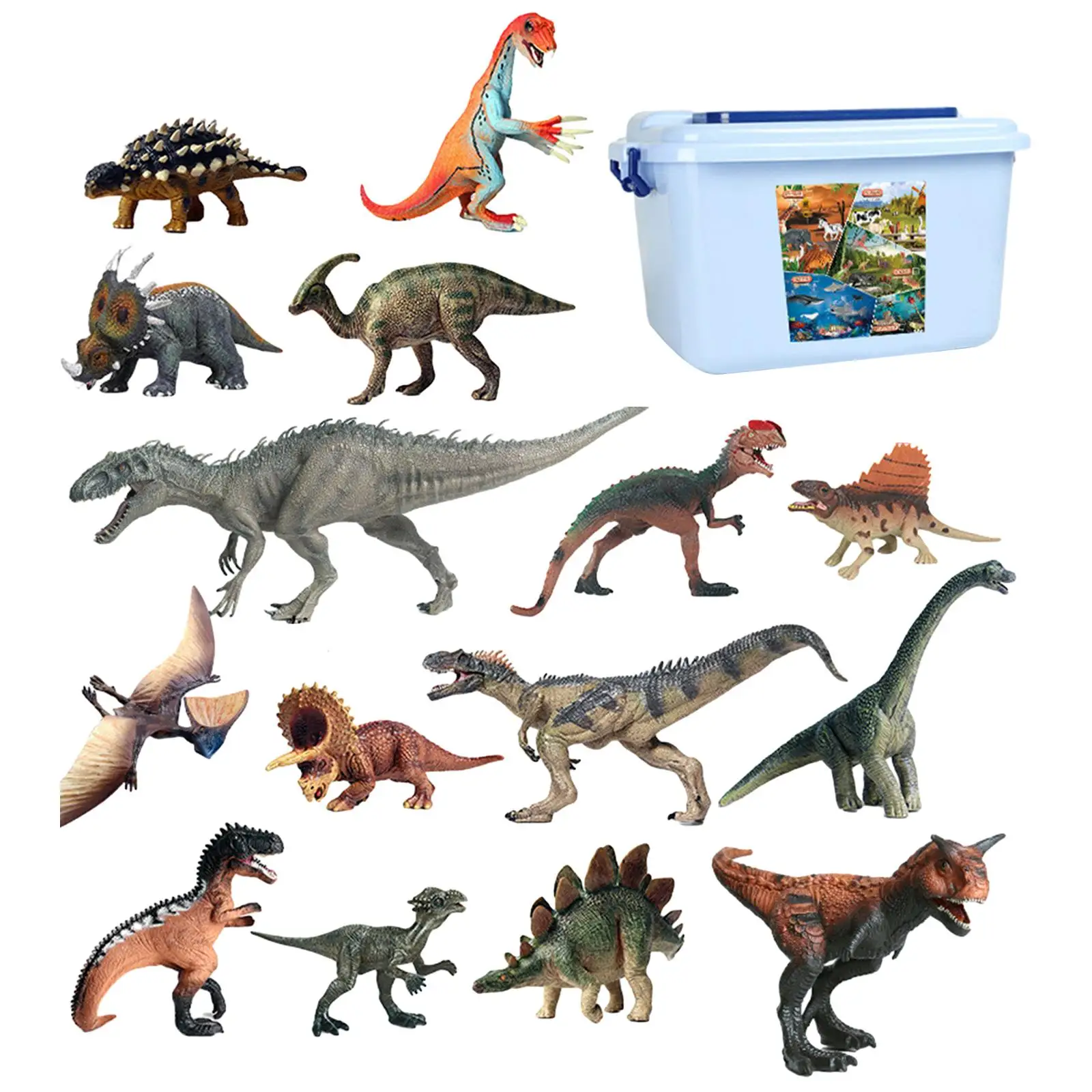 15Pcs Dinosaur Toys Realistic Decoration for Christmas Cake Topper Festivals