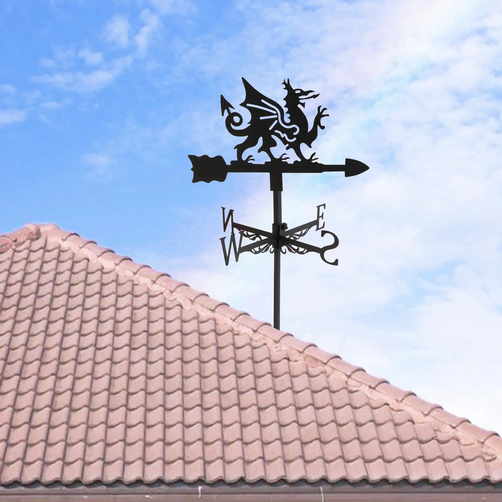 Iron Weather Vane Wind Vane Wind Direction Indicator Roof Mount for Farmhouse Garden Patio Crafts Ornament