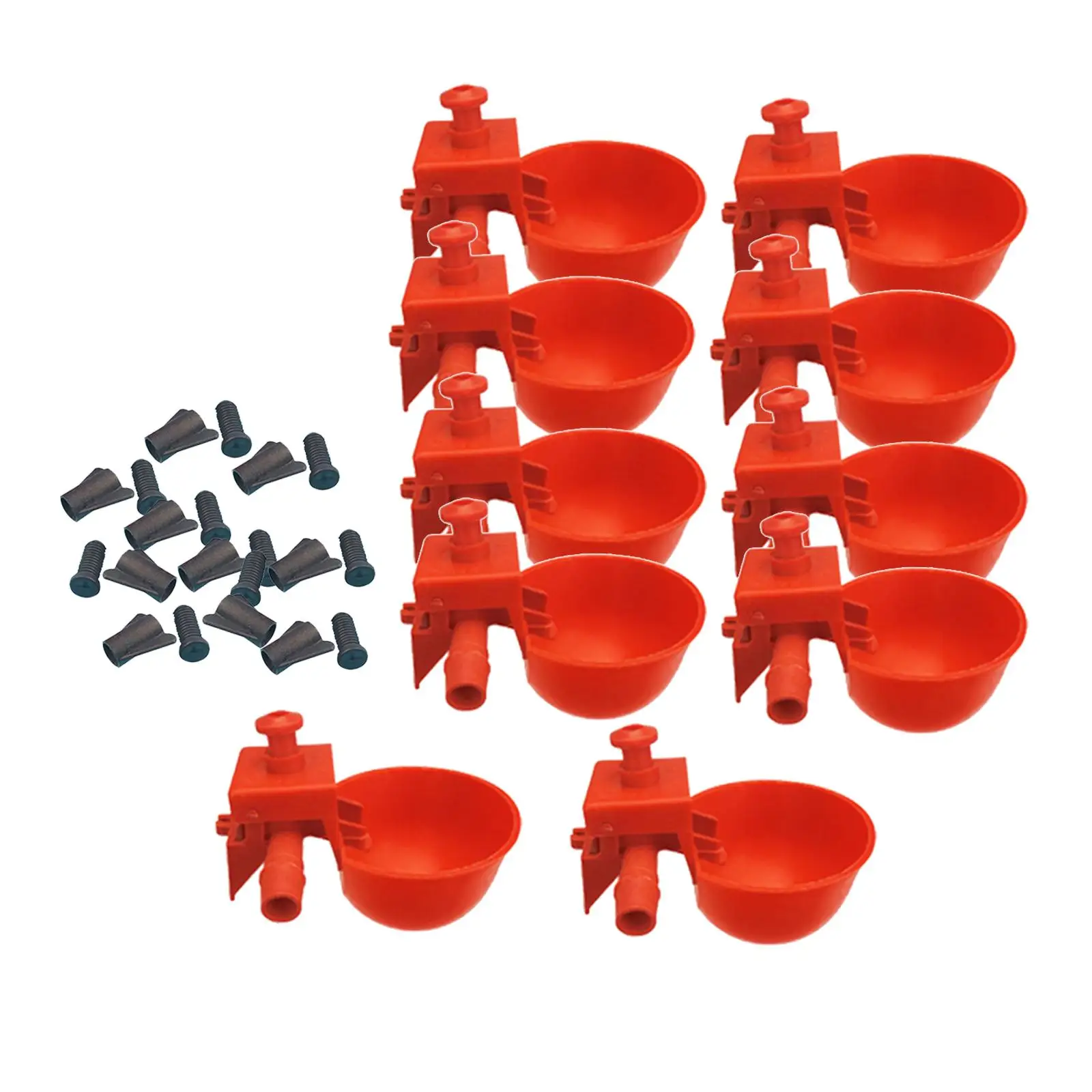 10Pack Automatic Bird Coop Feed Poultry Water Drinking Cups Plastic Chicken Fowl Drinker Cups Hanging Chicken Farm Tool