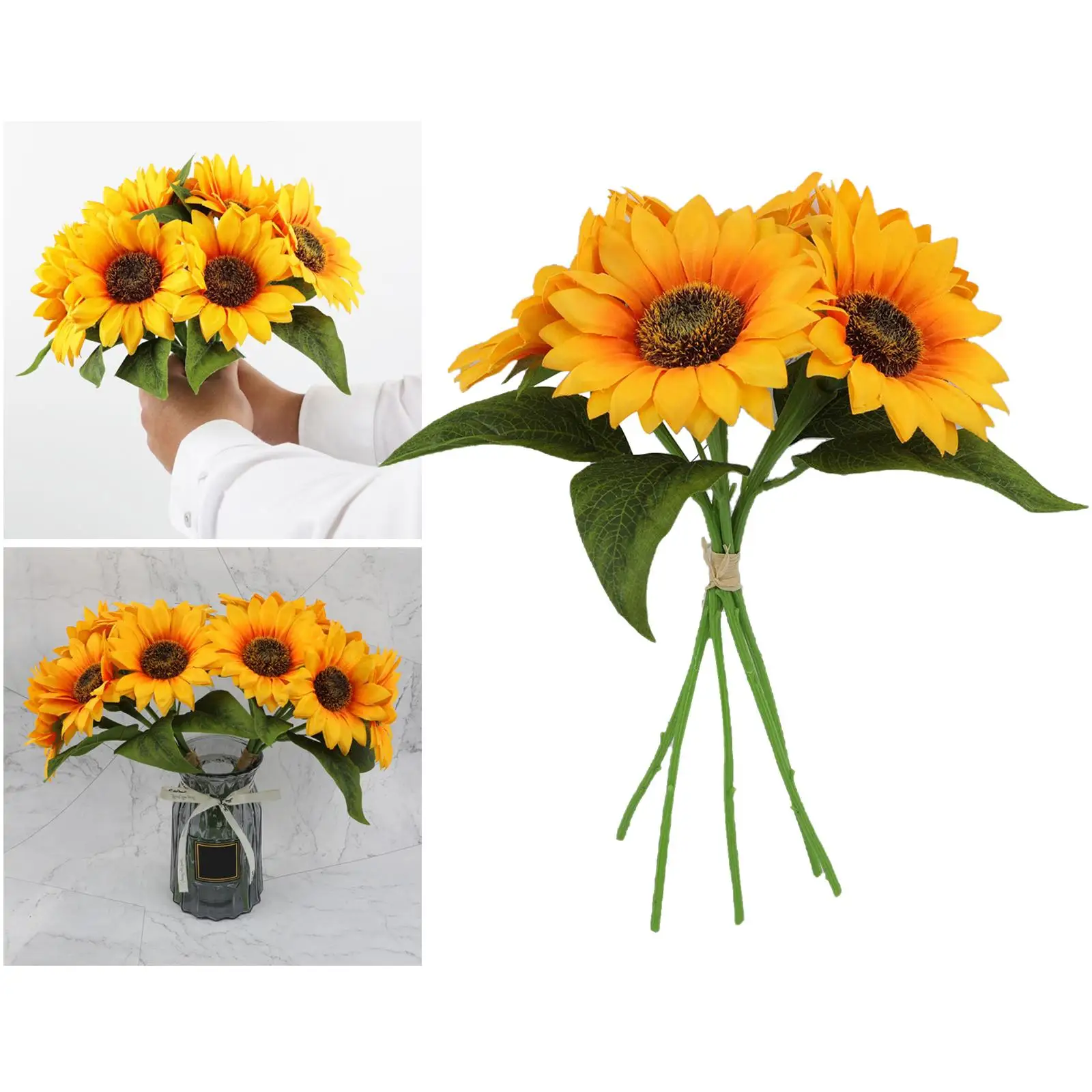 Silk Artificial Sunflowers Flowers Bouquets Fuax Party Decorations