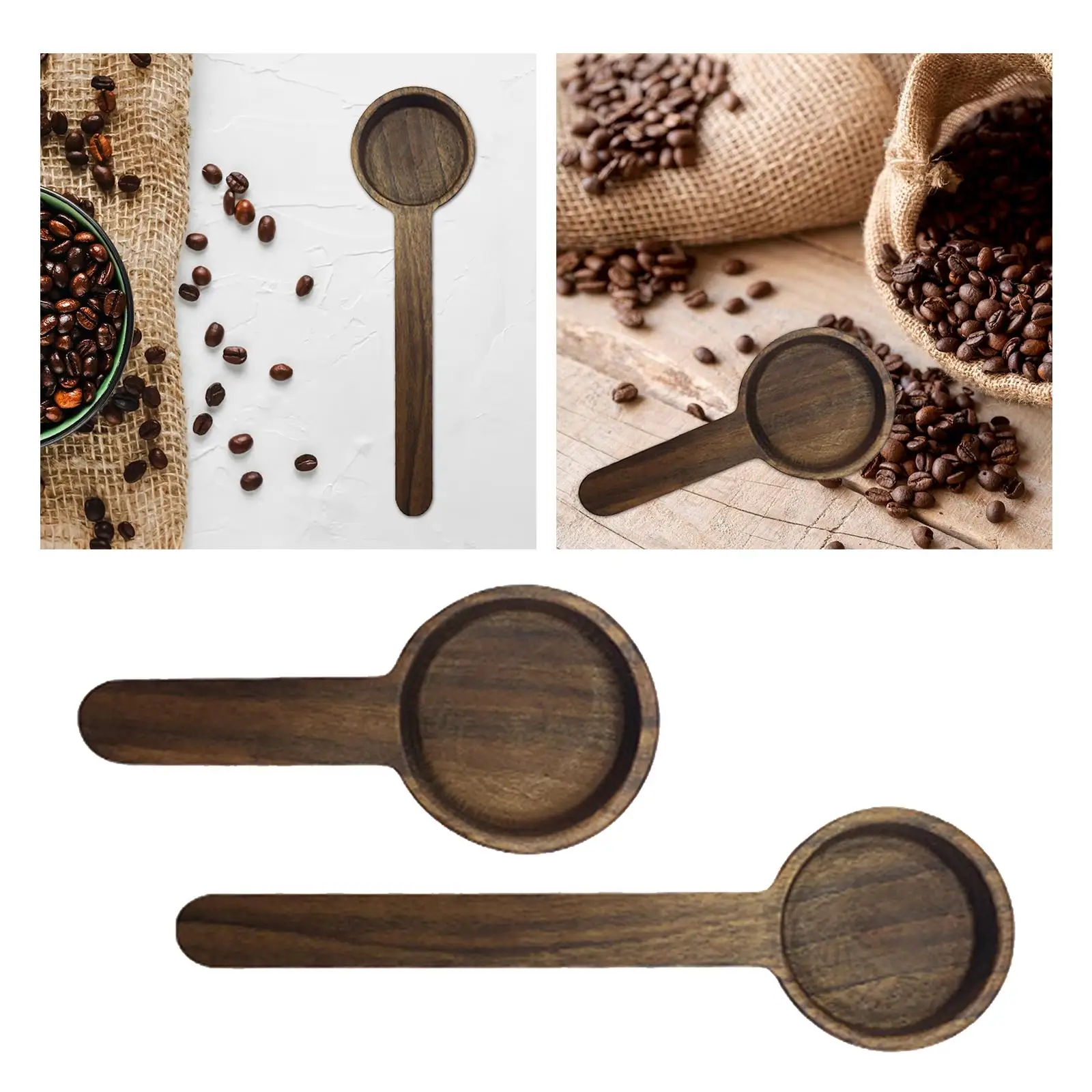 Coffee Scoop Coffee Accessories for Coffee Beans Wooden Coffee Spoon Walnut for Kitchen Restaurant Shop Protein Powder