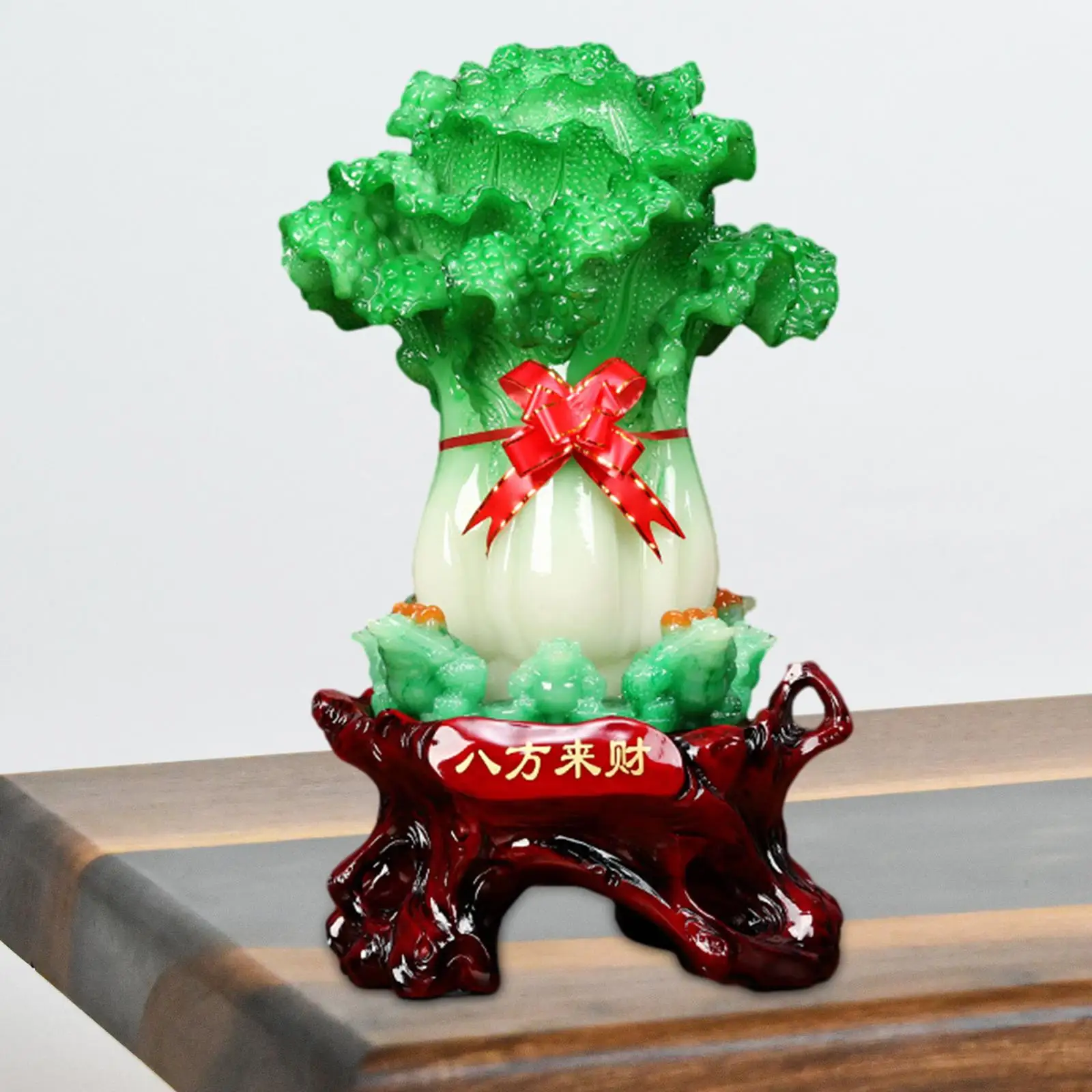 Chinese Cabbage Ornaments Blessing Furnishings Feng Shui Statue for Home Bookcase Centerpiece Cabinet Office Desk Creative Gift