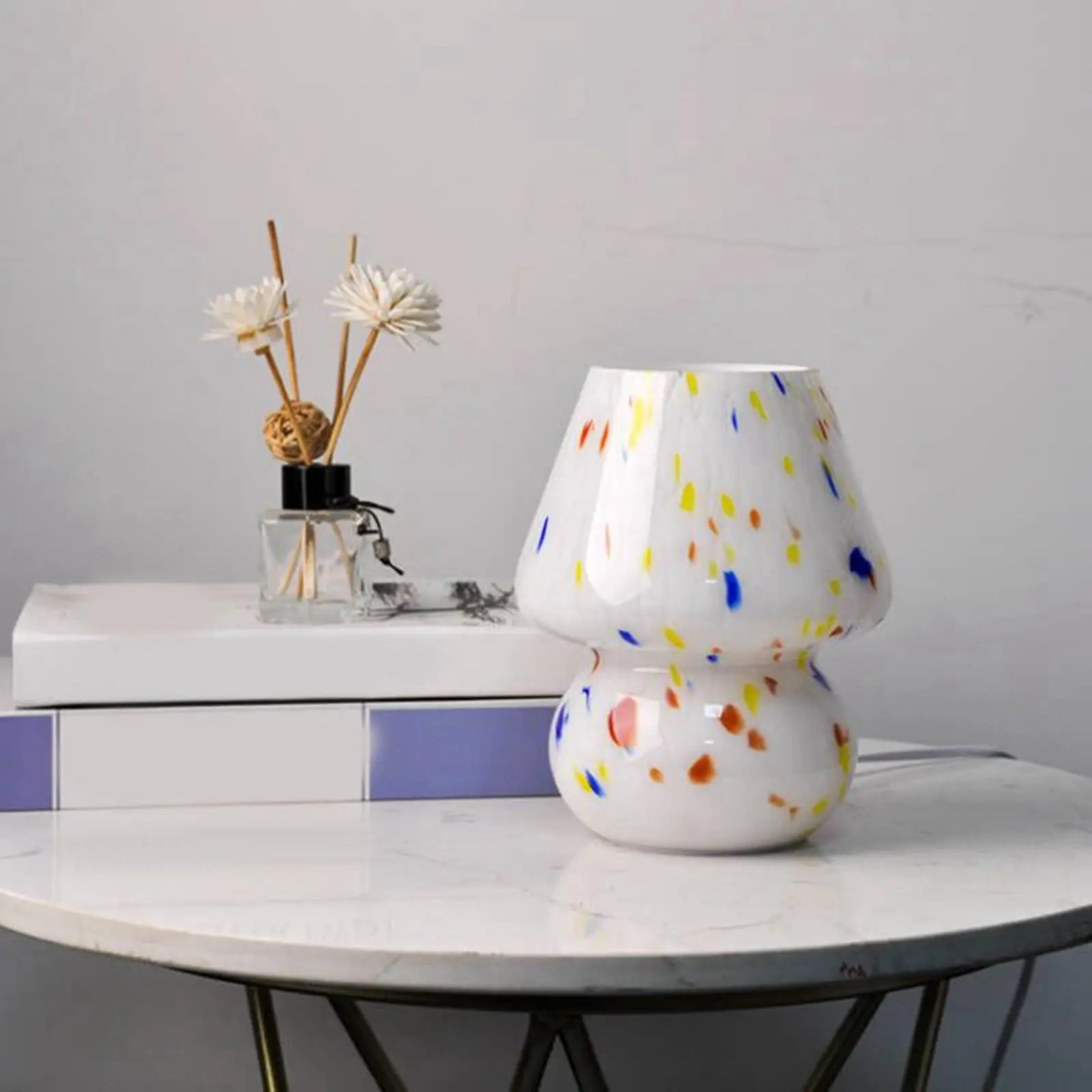 Glass Shade Table Lamp LED Night Light Wedding Decorative Modern